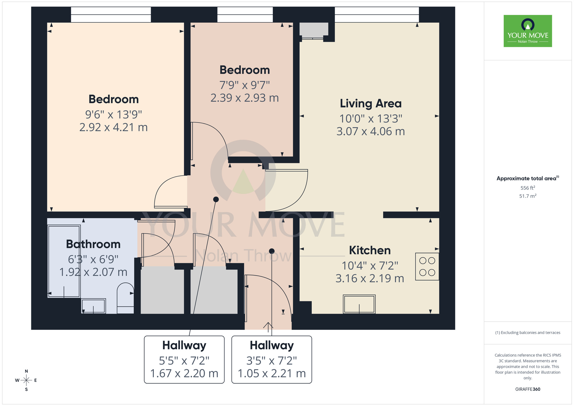 Floorplan of 2 bedroom Flat to rent, Regent Street, Northampton, Northamptonshire, NN1