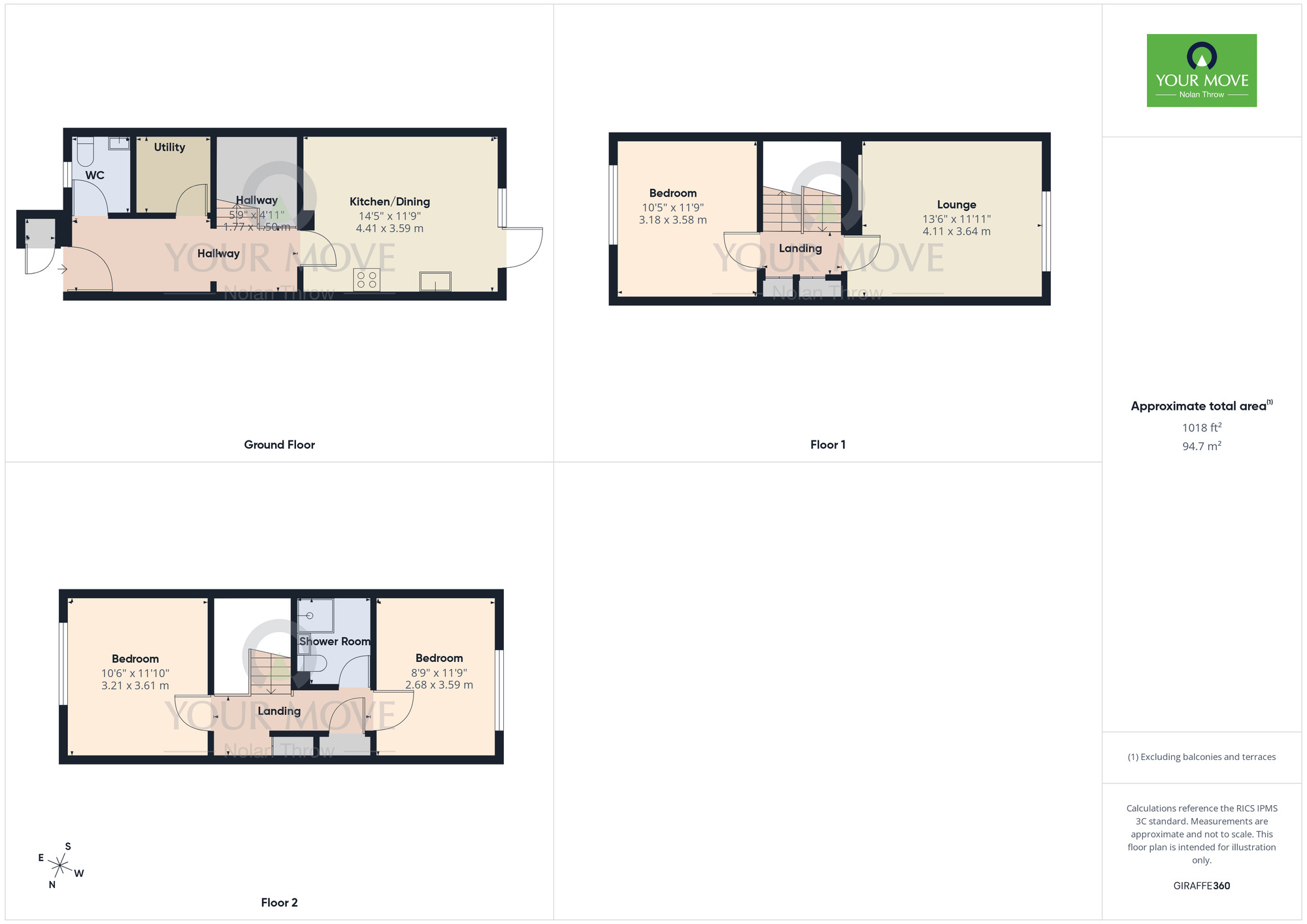 Floorplan of 3 bedroom End Terrace House to rent, Poppyfield Court, Lings, Northampton, NN3