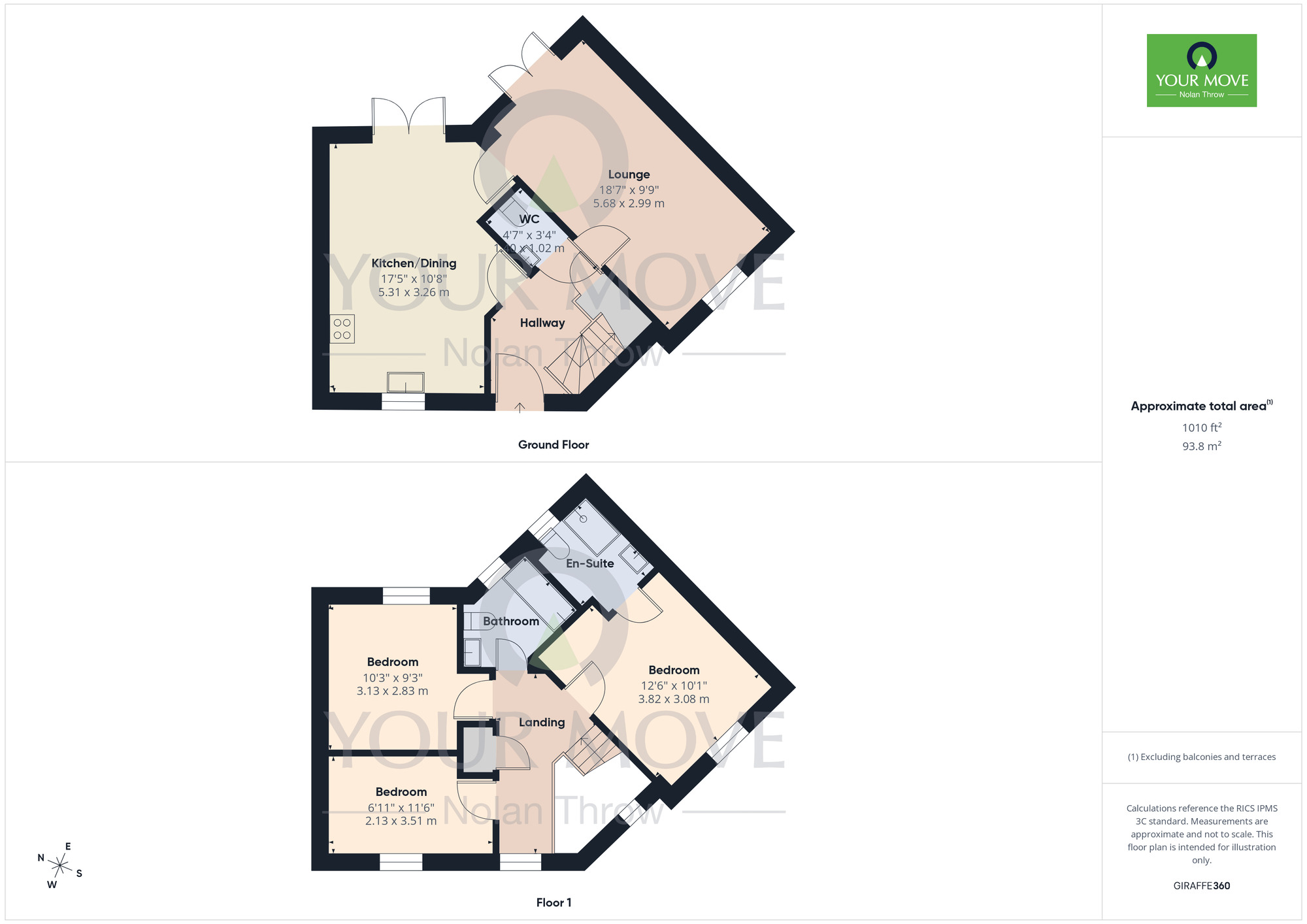 Floorplan of 3 bedroom Detached House for sale, Packwood Crescent, Earls Barton, Northamptonshire, NN6