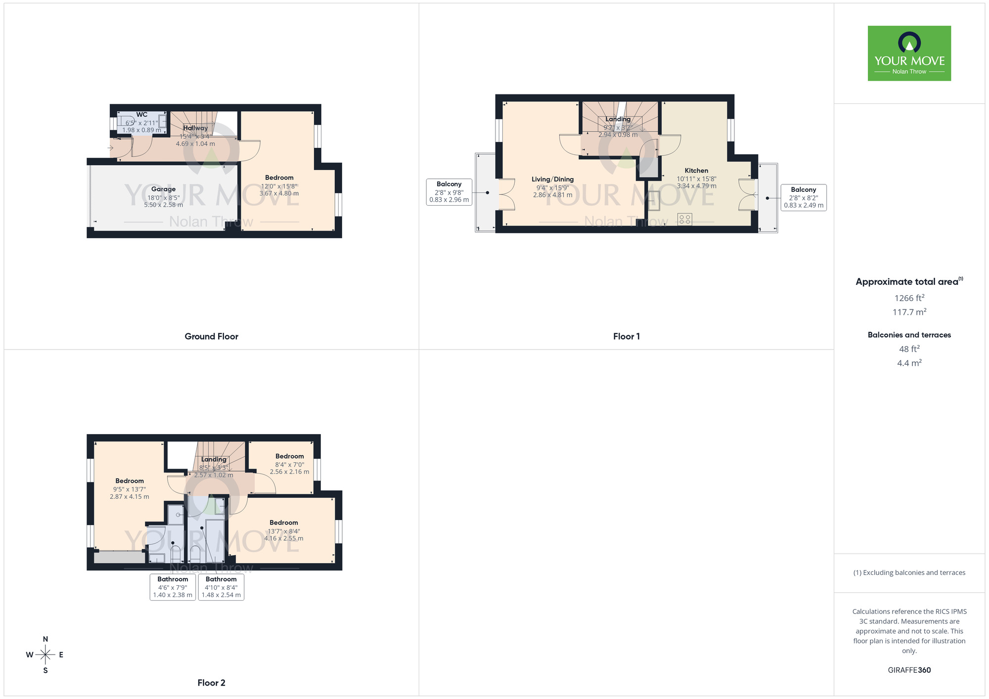Floorplan of 4 bedroom Mid Terrace House to rent, Johnson Court, Northampton, Northamptonshire, NN4