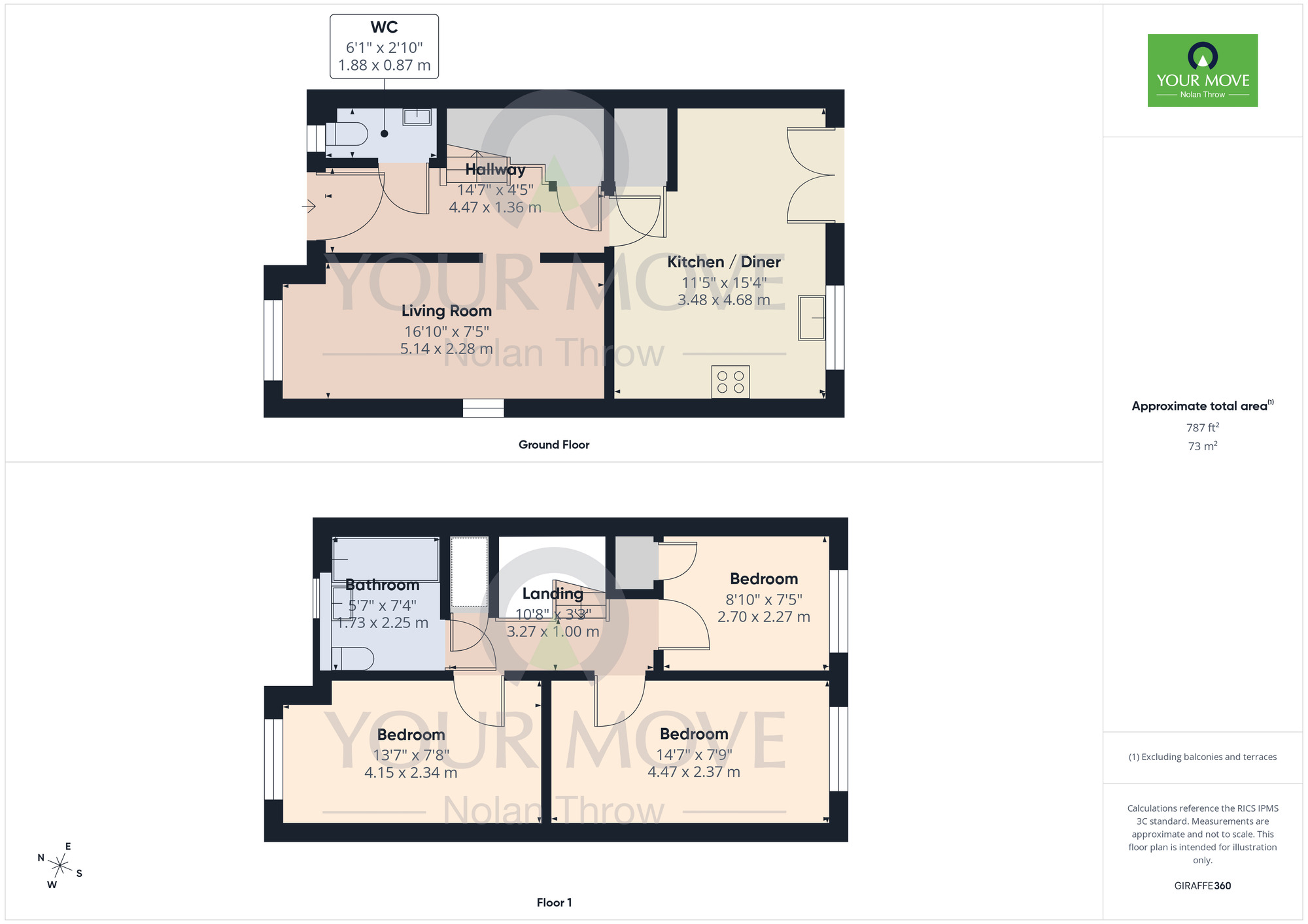Floorplan of 3 bedroom Semi Detached House for sale, Banbury Lane, Hunsbury Meadows, Northampton, NN4