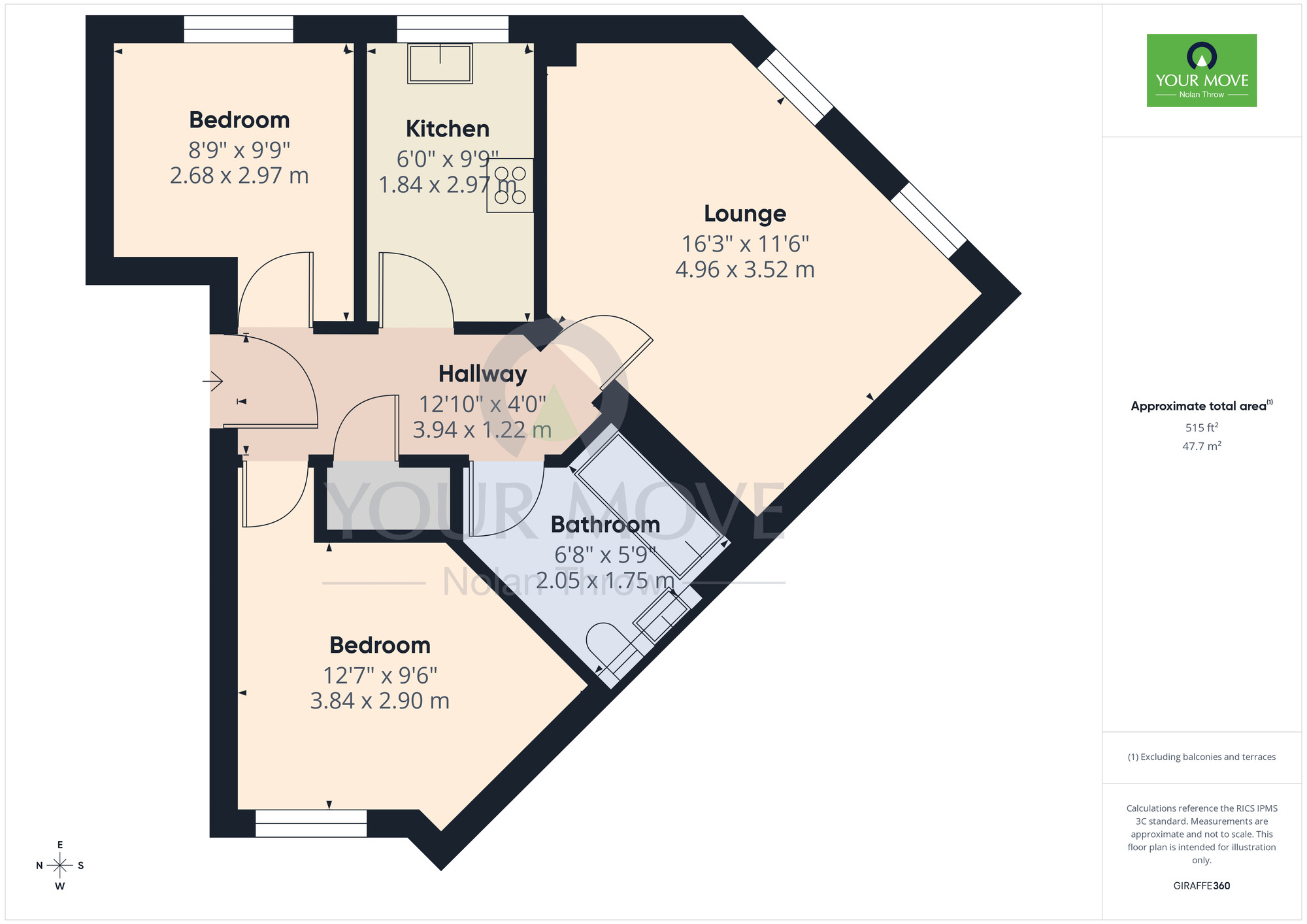 Floorplan of 2 bedroom Flat to rent, Henry Bird Way, Northampton, Northamptonshire, NN4