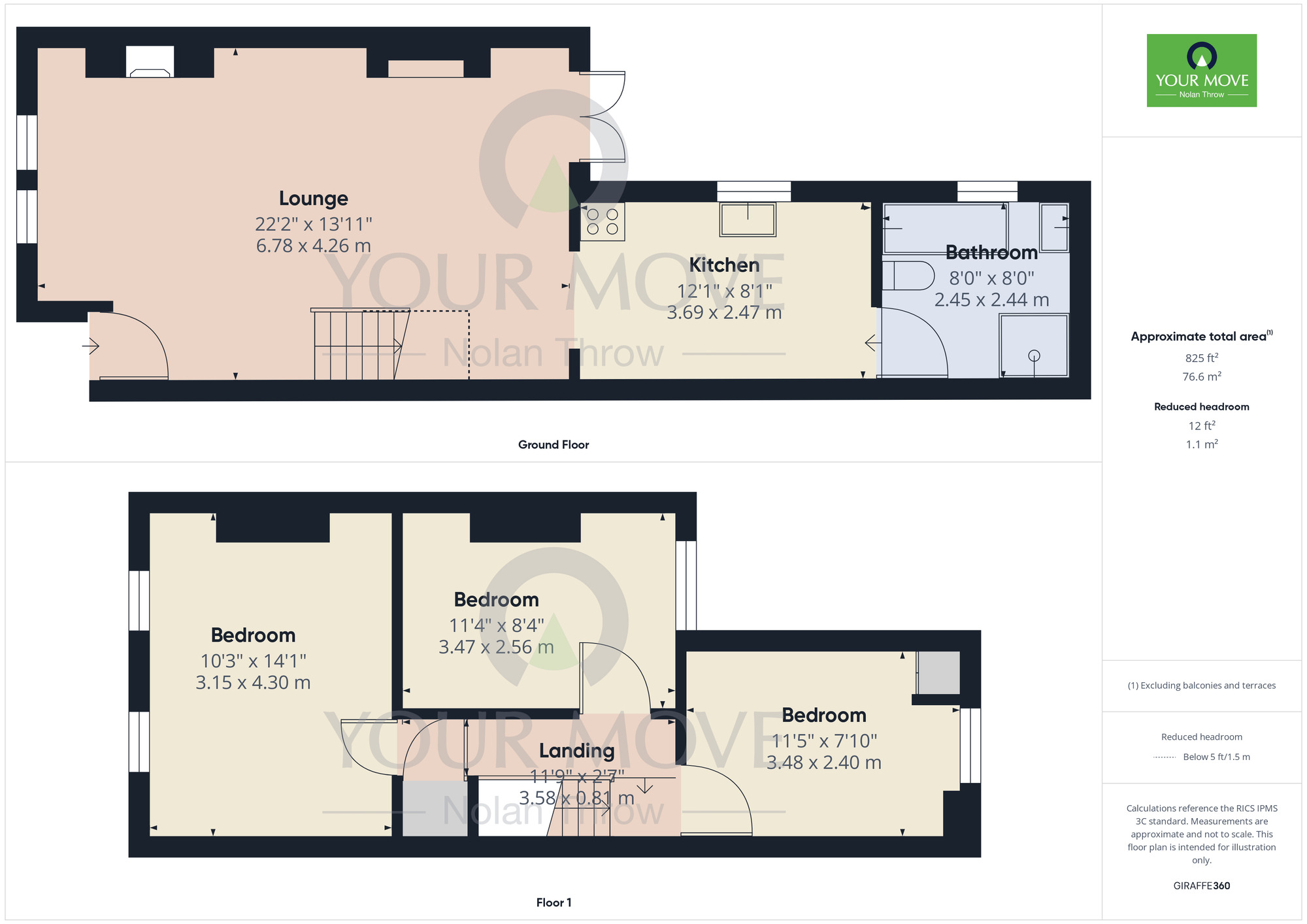 Floorplan of 3 bedroom Mid Terrace House for sale, Euston Road, Far Cotton, Northampton, NN4