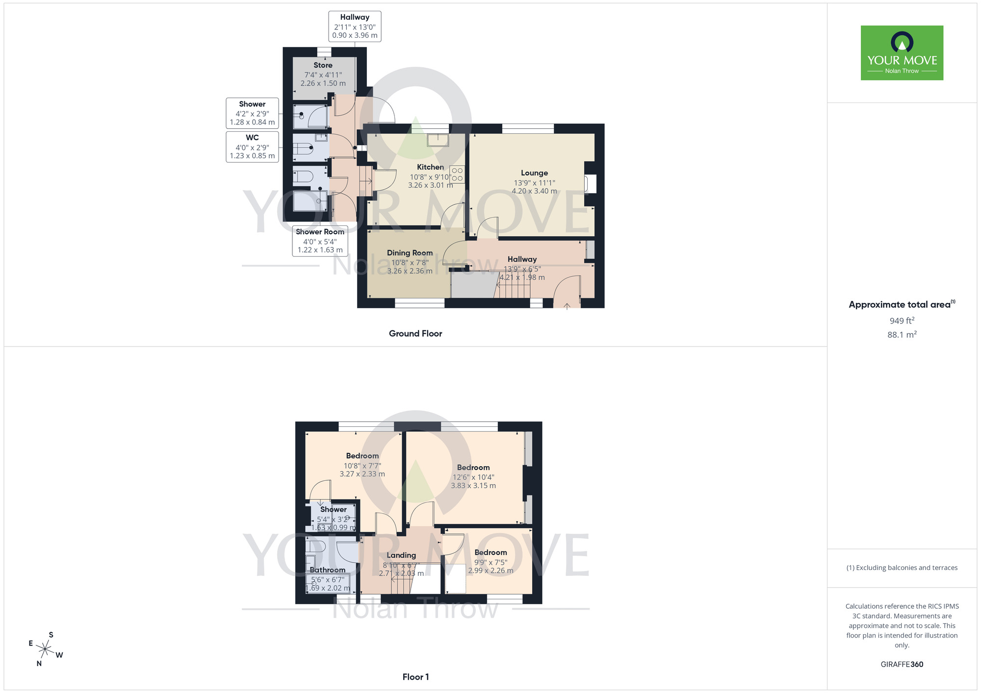 Floorplan of 3 bedroom Semi Detached House to rent, Pembroke Road, Northampton, Northamptonshire, NN5