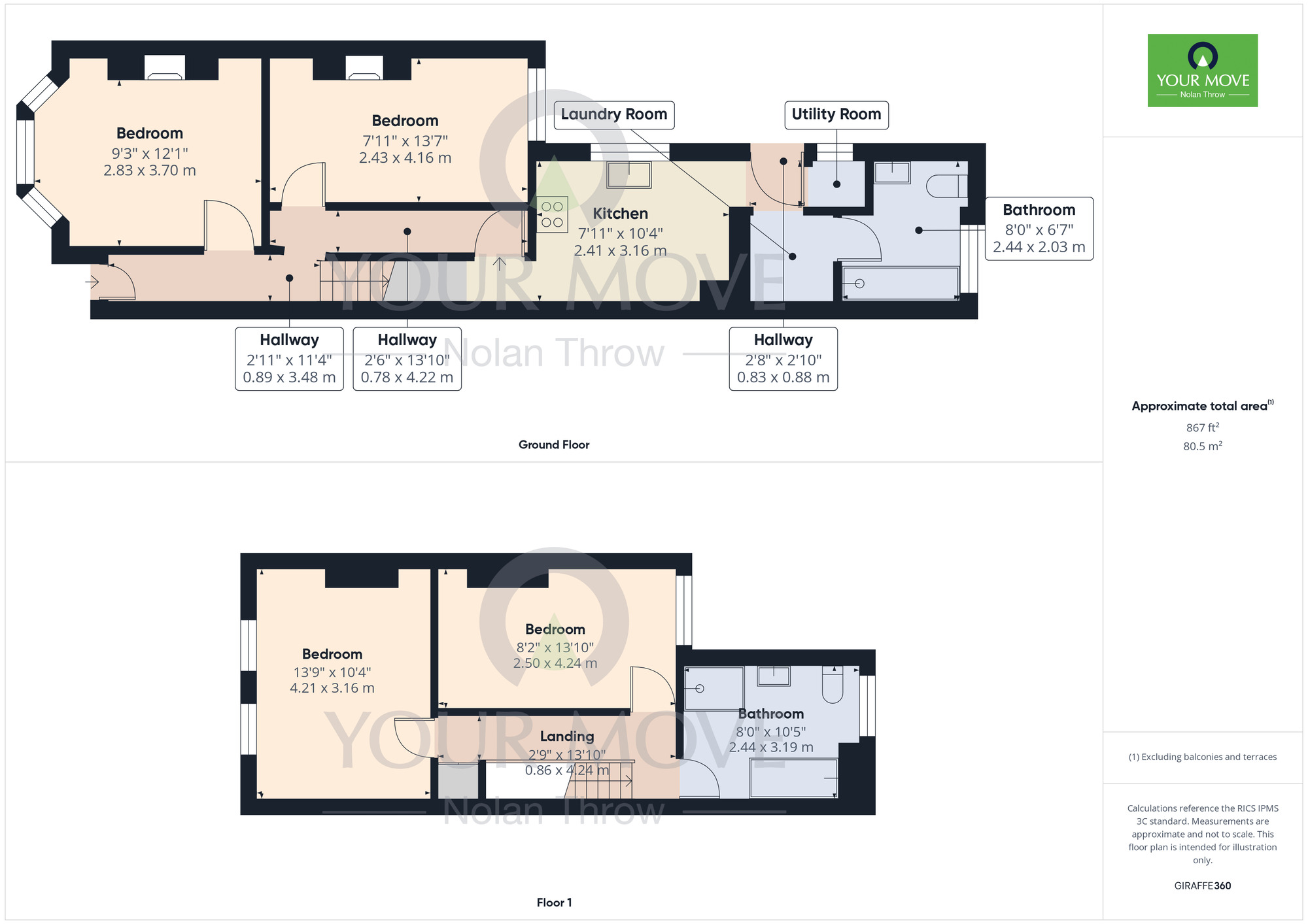 Floorplan of 4 bedroom Mid Terrace House for sale, Southampton Road, Far Cotton, Northampton, NN4