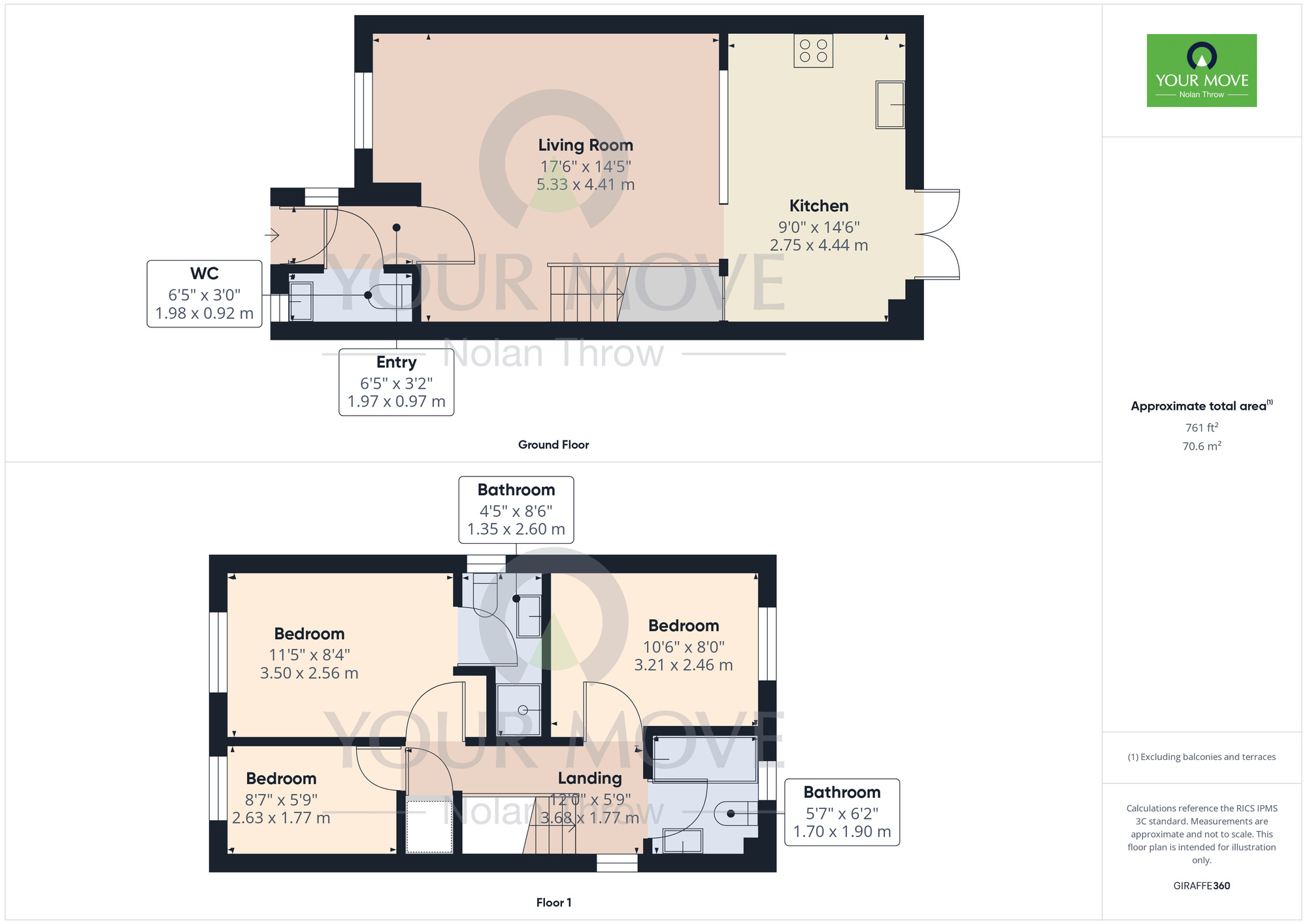 Floorplan of 3 bedroom Detached House for sale, Brockton Street, Kingsthorpe Hollow, Northamptonshire, NN2
