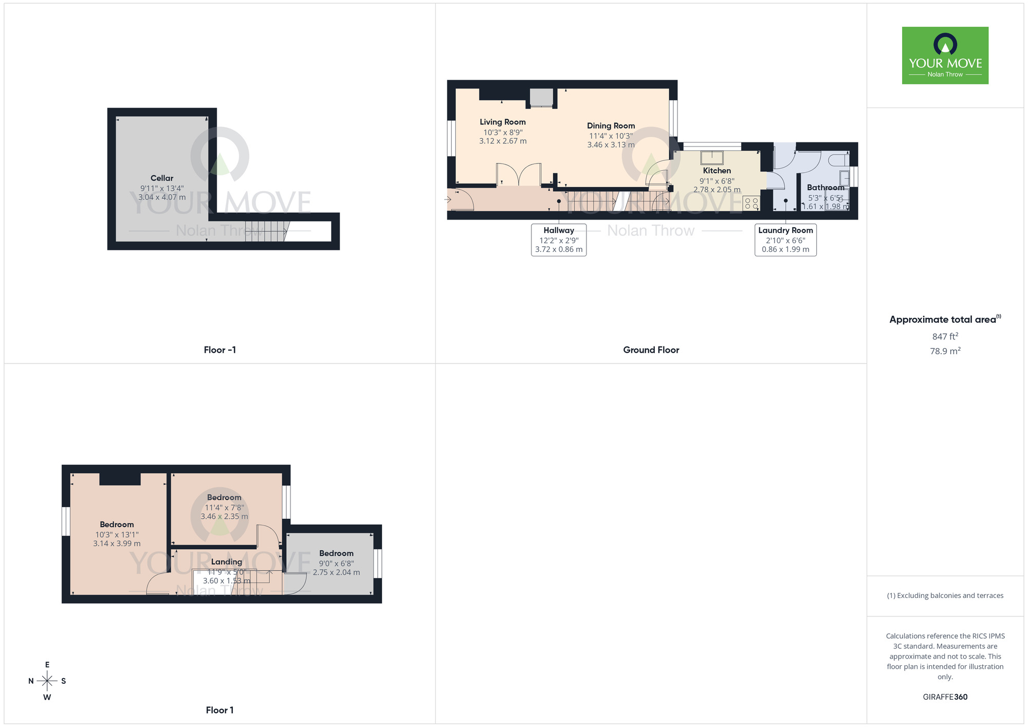 Floorplan of 3 bedroom Mid Terrace House to rent, Lower Hester Street, Northampton, Northamptonshire, NN2