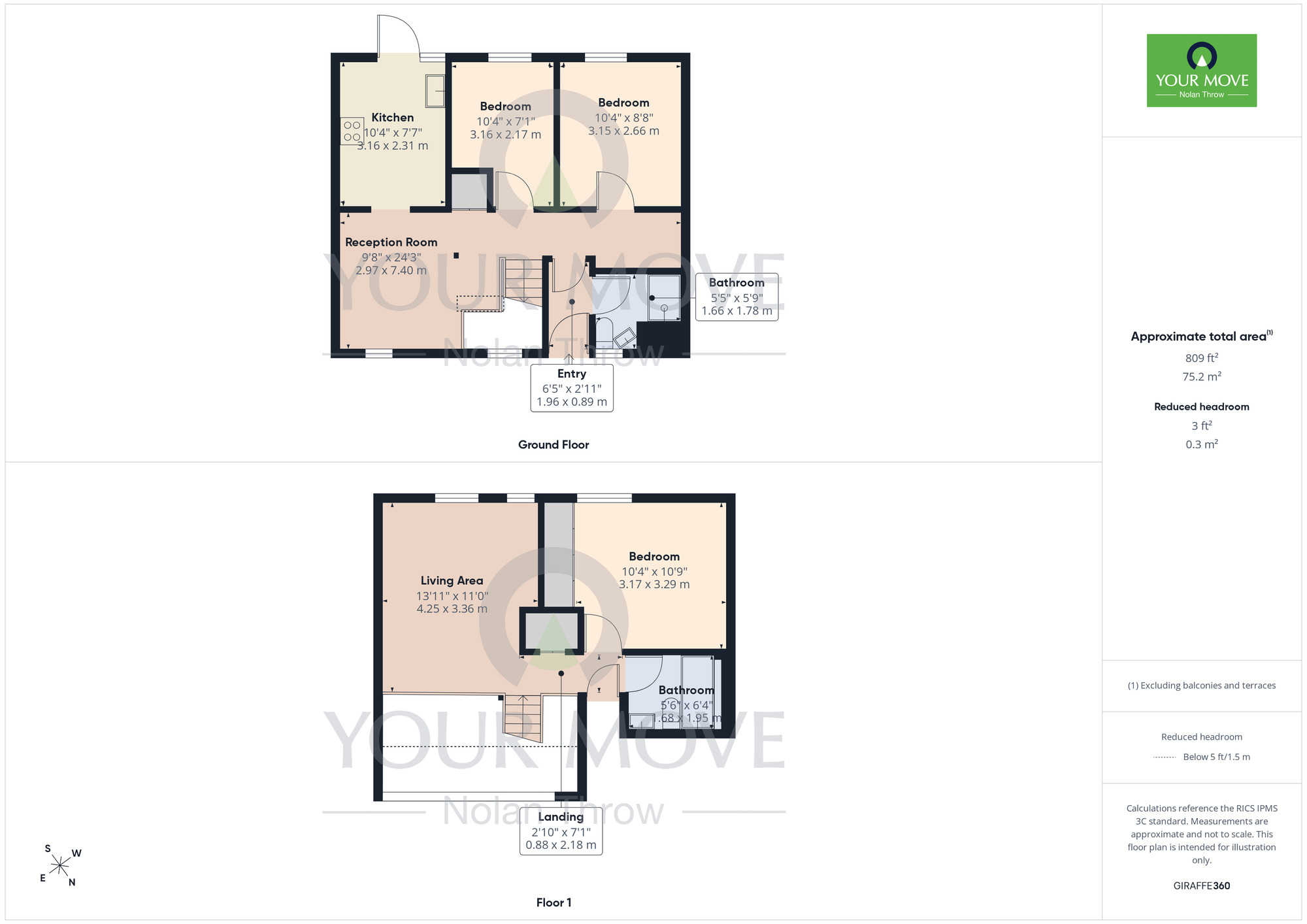 Floorplan of 3 bedroom Mid Terrace House for sale, Axe Head Road, Camp Hill, Northamptonshire, NN4