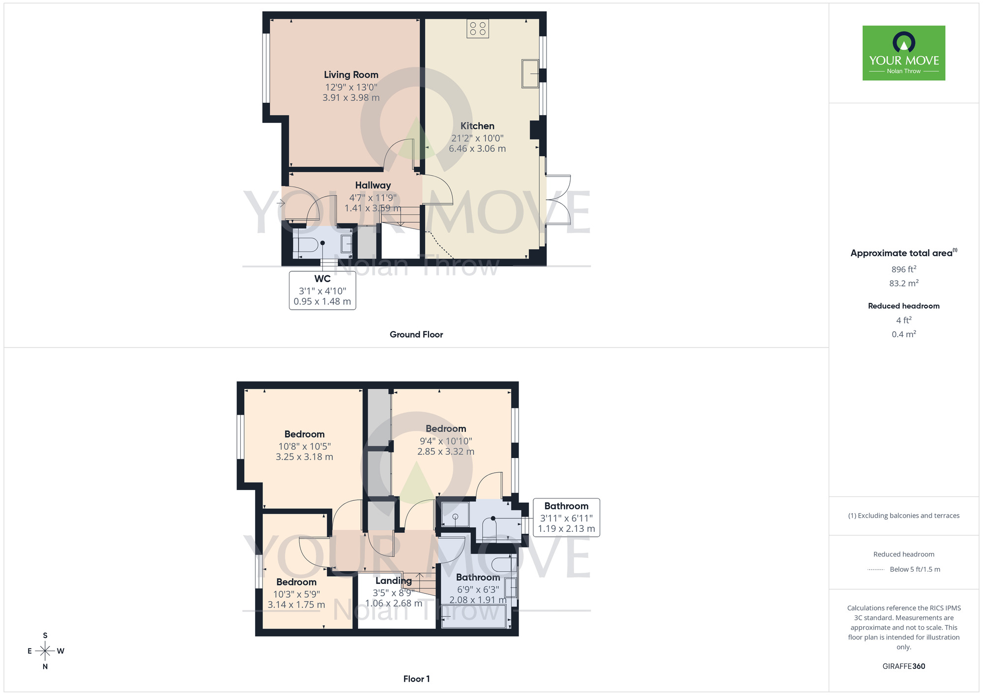 Floorplan of 3 bedroom Detached House to rent, Folly Way, Boughton, Northamptonshire, NN2
