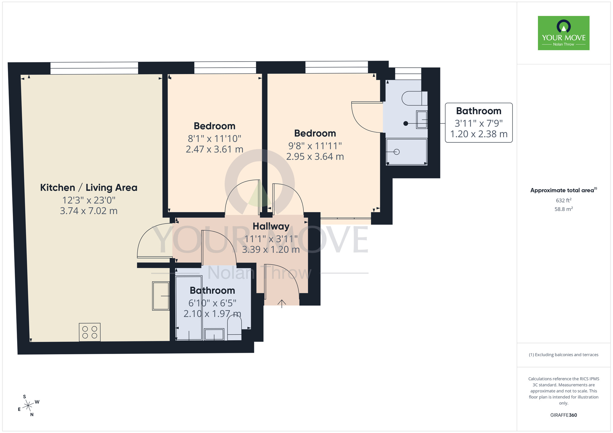 Floorplan of 2 bedroom Flat to rent, Duke Street, Northampton, Northamptonshire, NN1