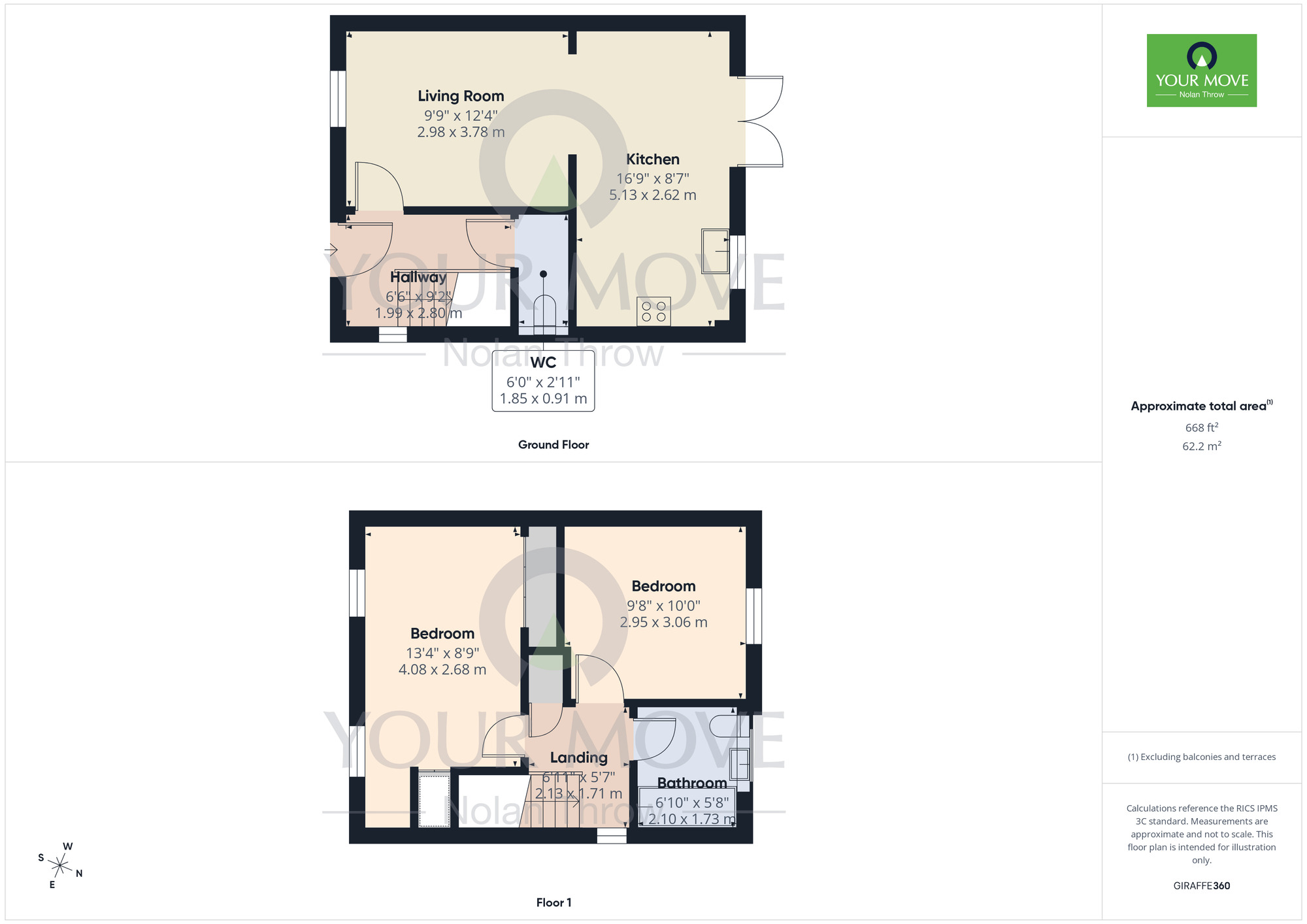 Floorplan of 2 bedroom End Terrace House for sale, Folly Way, Boughton, Northamptonshire, NN2