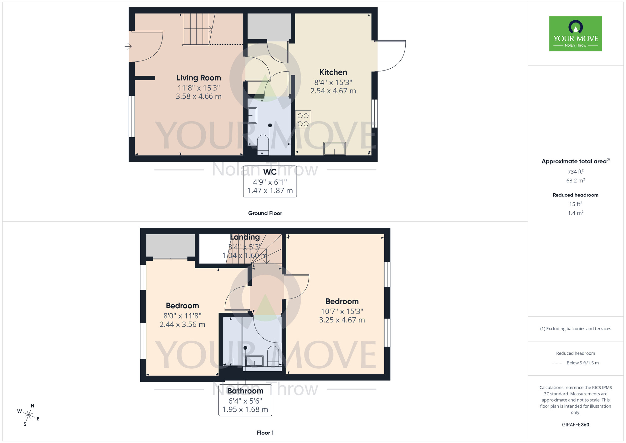 Floorplan of 2 bedroom Semi Detached House for sale, Skimmer Close, Northampton, Northamptonshire, NN4