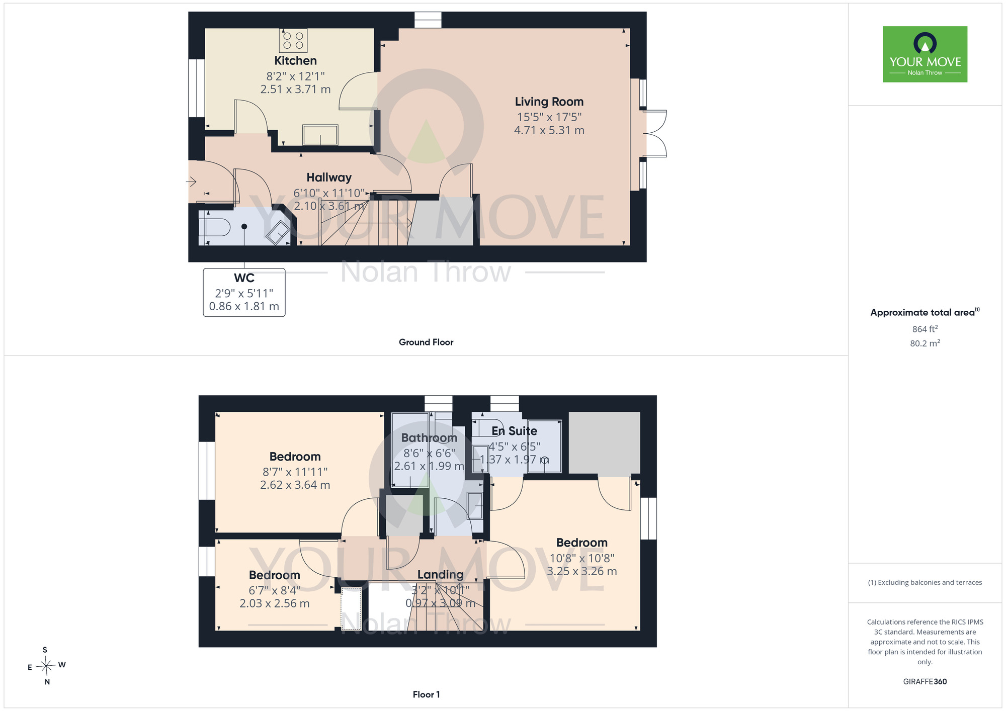 Floorplan of 3 bedroom Semi Detached House for sale, Sam Harrison Way, Duston, Northamptonshire, NN5