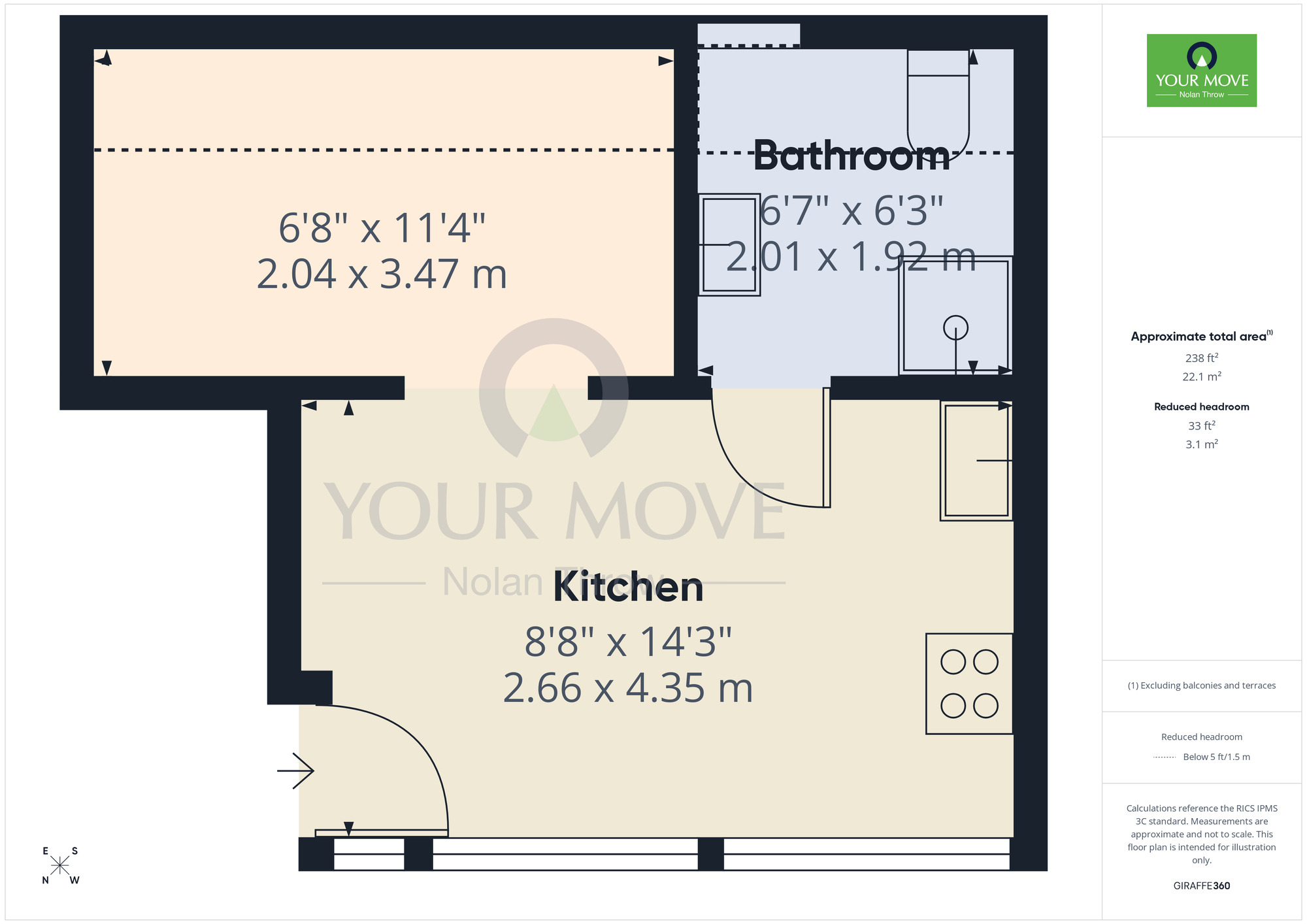 Floorplan of 1 bedroom Flat to rent, St. Pauls Road, Semilong, Northampton, NN2