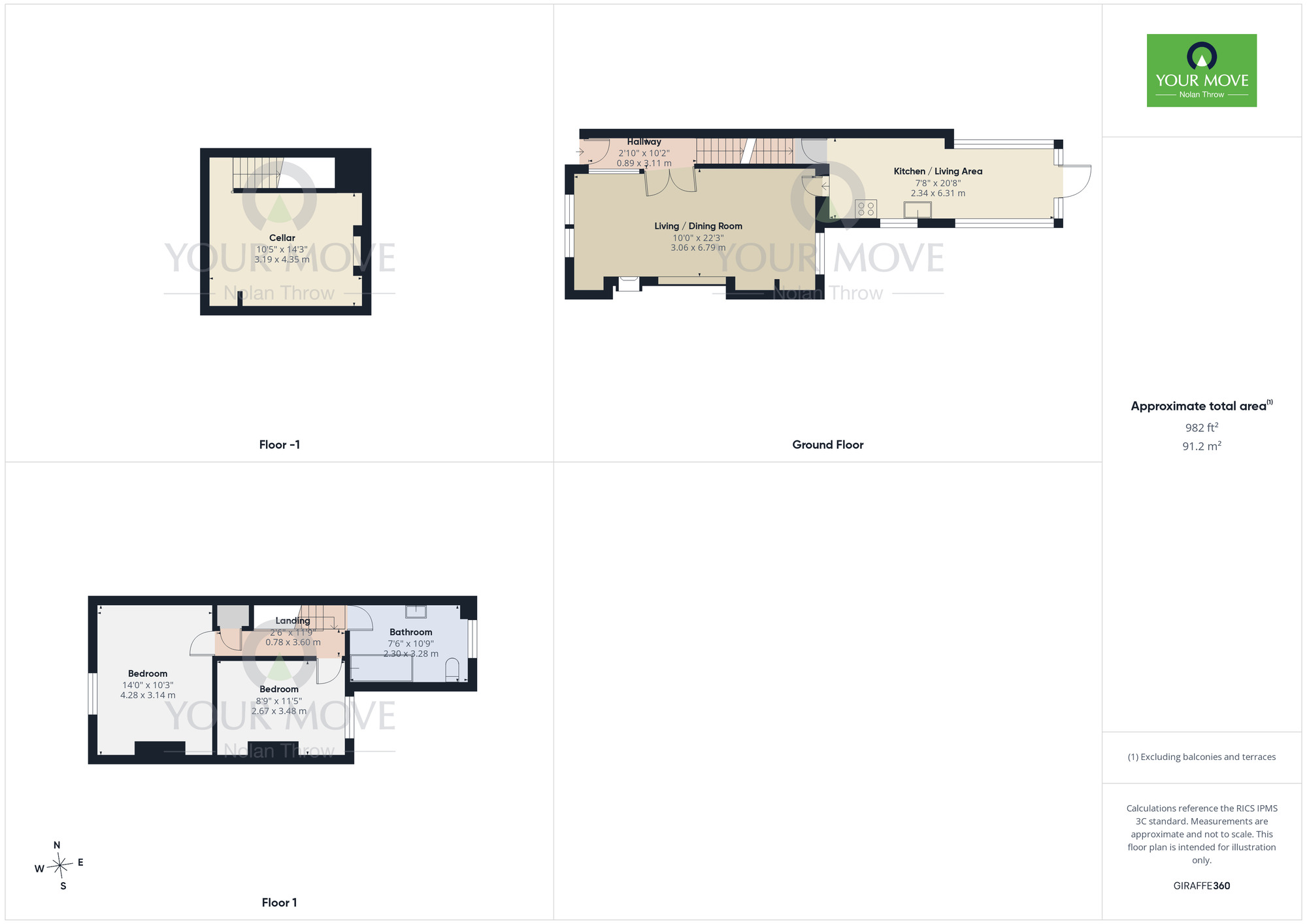 Floorplan of 2 bedroom Mid Terrace House to rent, Allen Road, Northampton, Northamptonshire, NN1