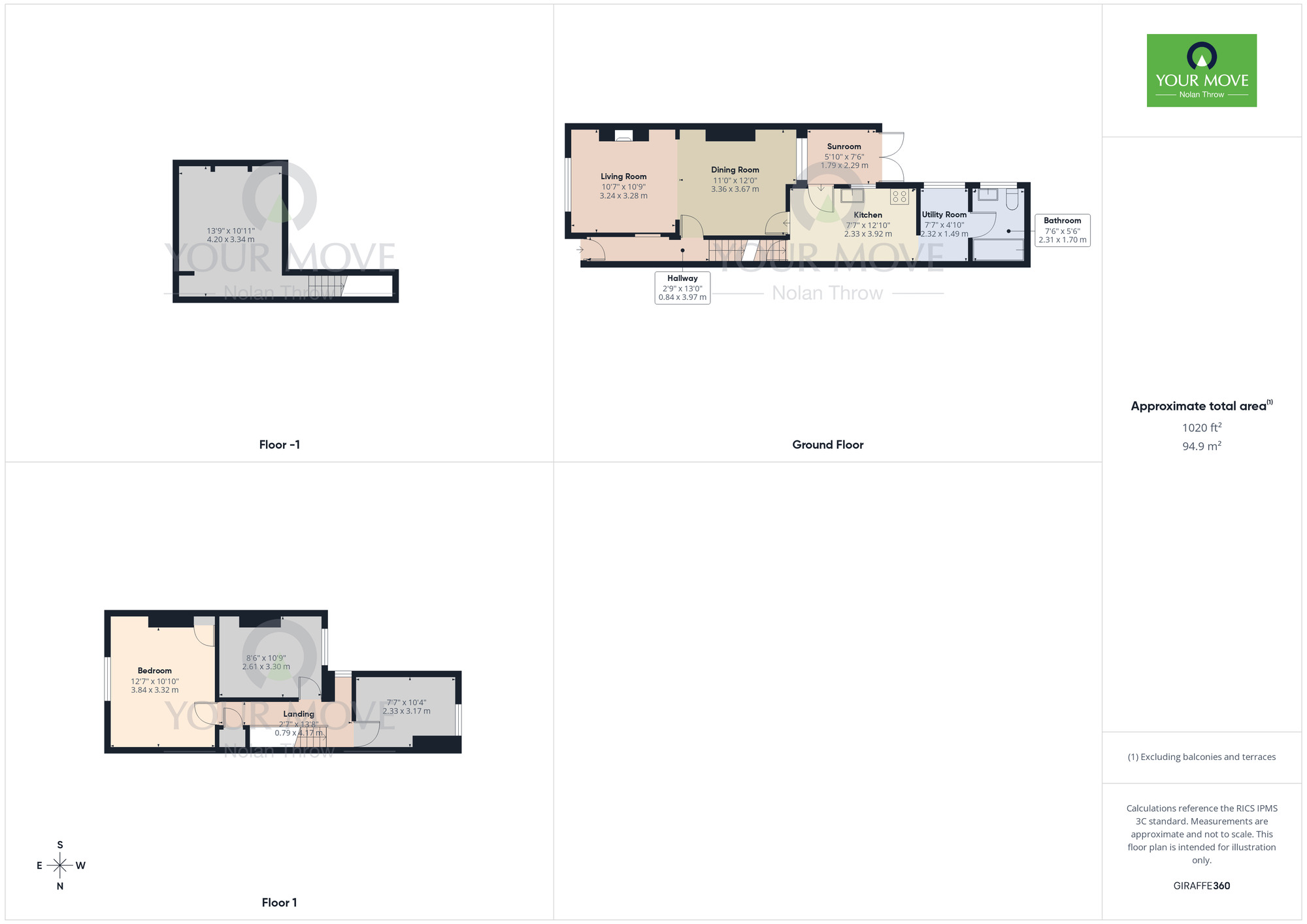 Floorplan of 3 bedroom Mid Terrace House for sale, Stimpson Avenue, Abington, Northampton, Northamptonshire, NN1