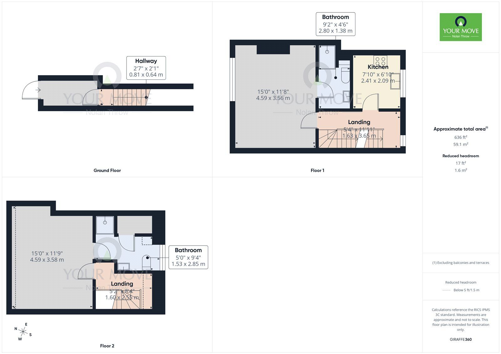 Floorplan of 1 bedroom Flat to rent, Abington Square, Northampton, Northamptonshire, NN1