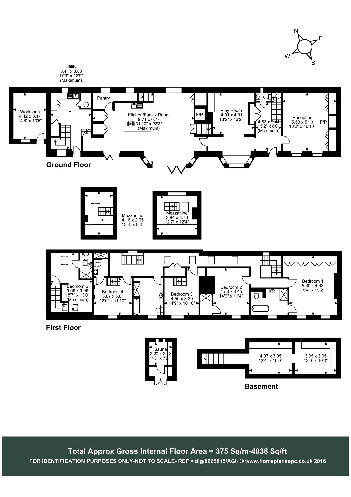 Floorplan of 5 bedroom House to rent, Mill Lane, Brigstock, Northamptonshire, NN14