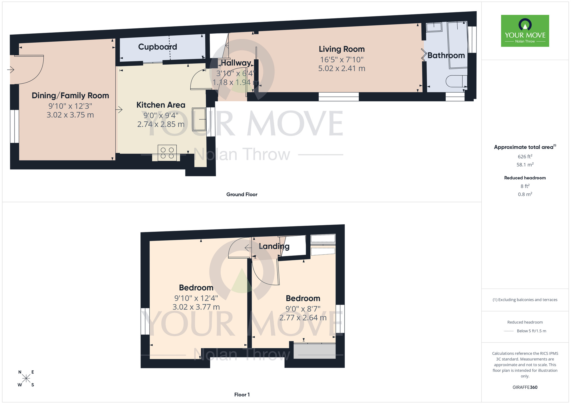 Floorplan of 2 bedroom Mid Terrace House for sale, Church Way, Grendon, Northamptonshire, NN7