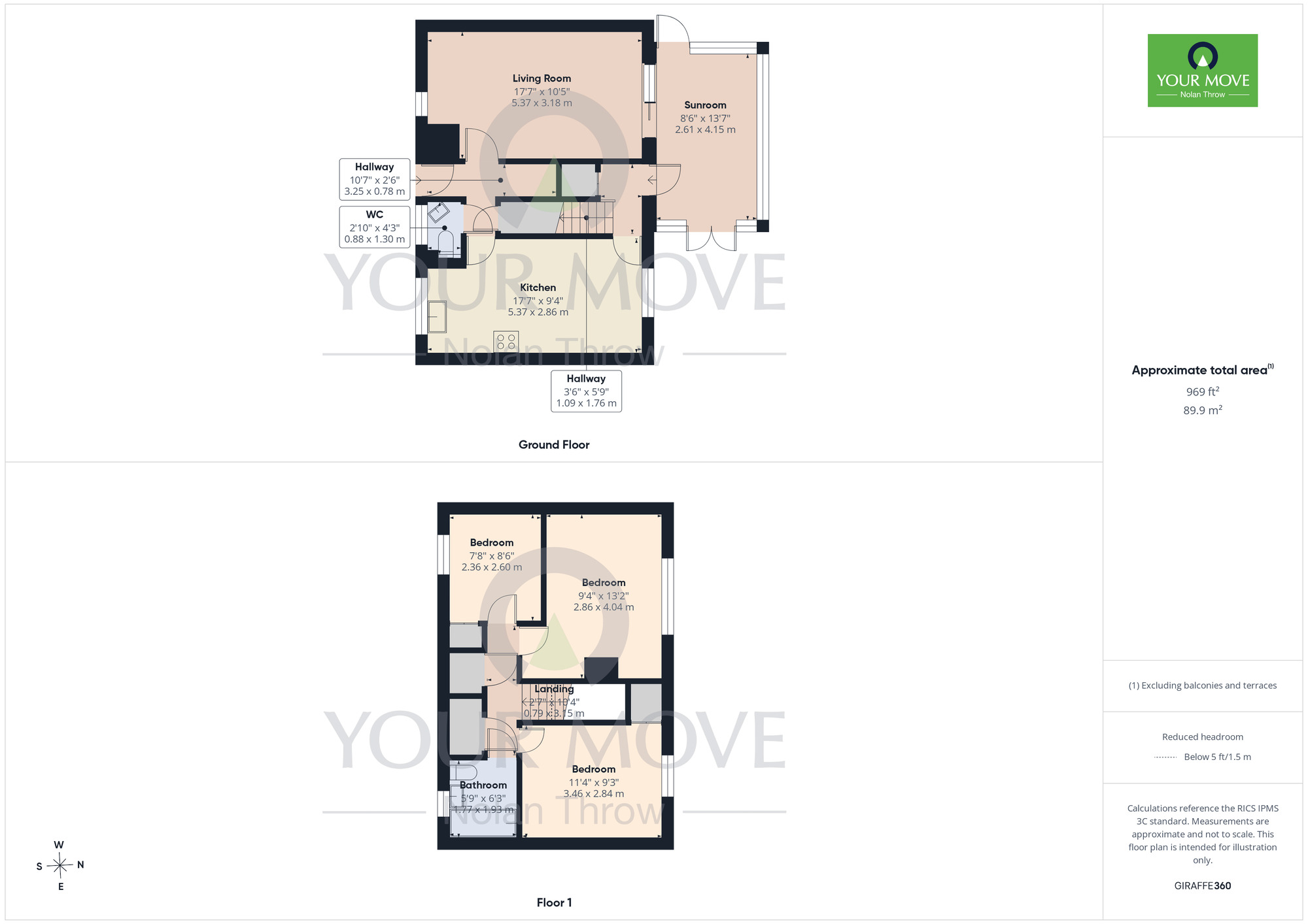 Floorplan of 3 bedroom Mid Terrace House for sale, Archangel Square, Camp Hill, Northampton, NN4