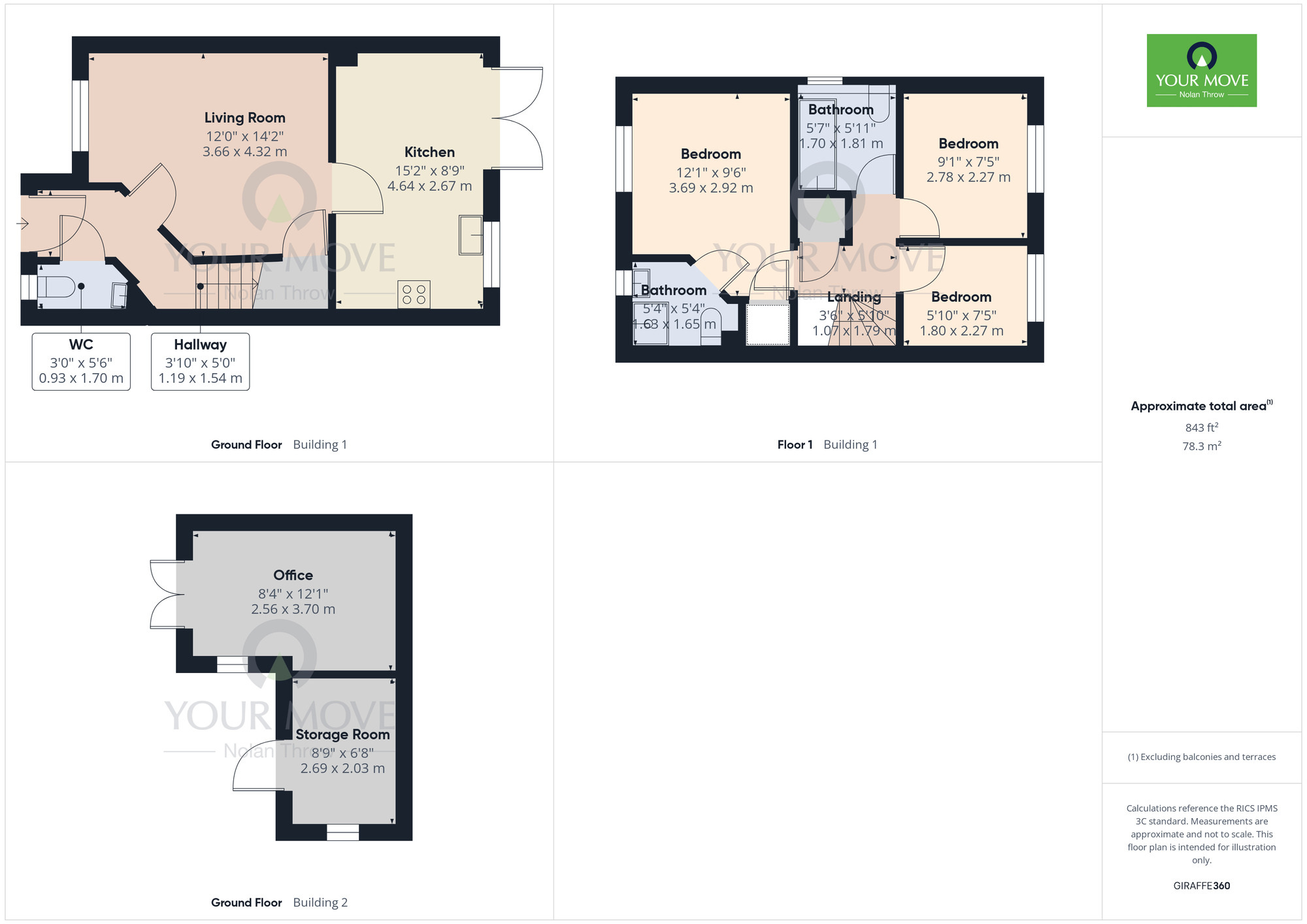 Floorplan of 3 bedroom Semi Detached House for sale, Campus Drive, Northampton, Northamptonshire, NN2