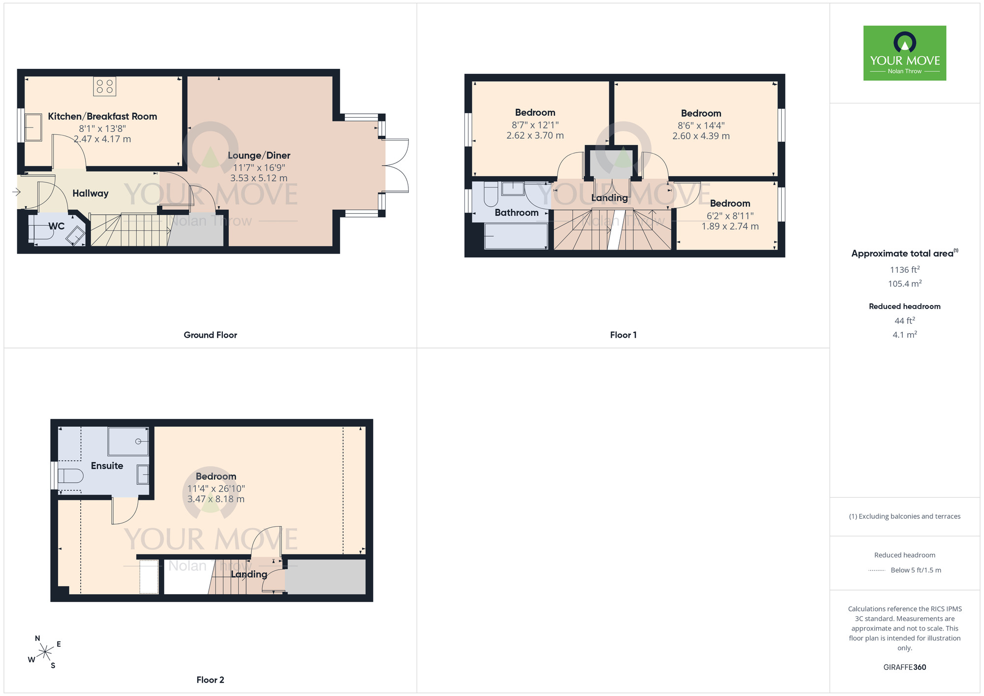 Floorplan of 4 bedroom Semi Detached House to rent, Higgs Close, Overstone Gate, Northampton, NN6