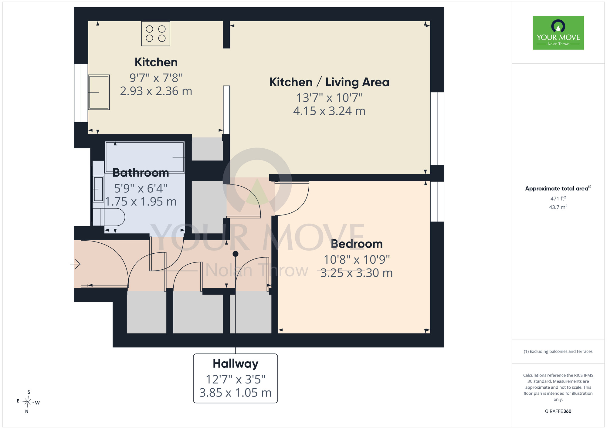 Floorplan of 1 bedroom Flat for sale, St. Barnabas House, Lower Harding Street, Northamptonshire, NN1