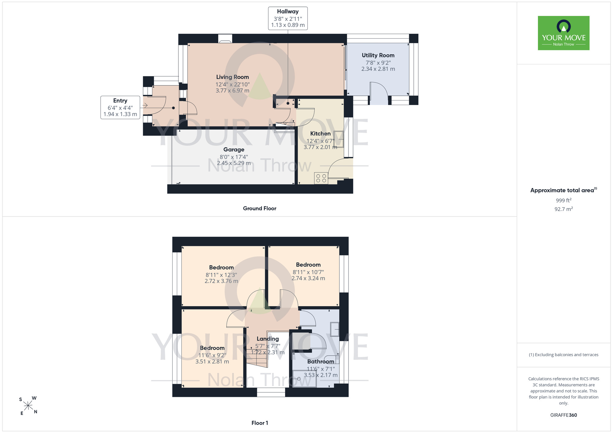 Floorplan of 3 bedroom Semi Detached House to rent, Thruxton Drive, Northampton, Northamptonshire, NN3