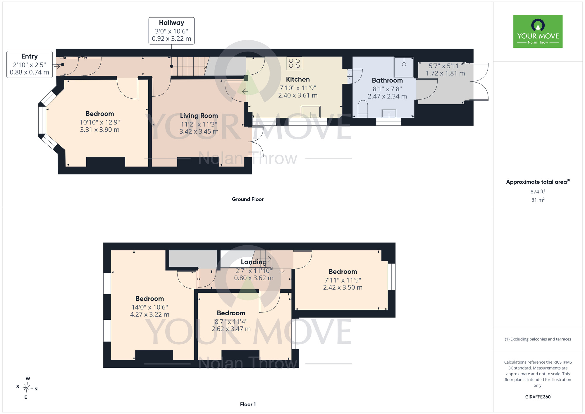 Floorplan of 4 bedroom Mid Terrace House for sale, Euston Road, Far Cotton, Northampton, NN4