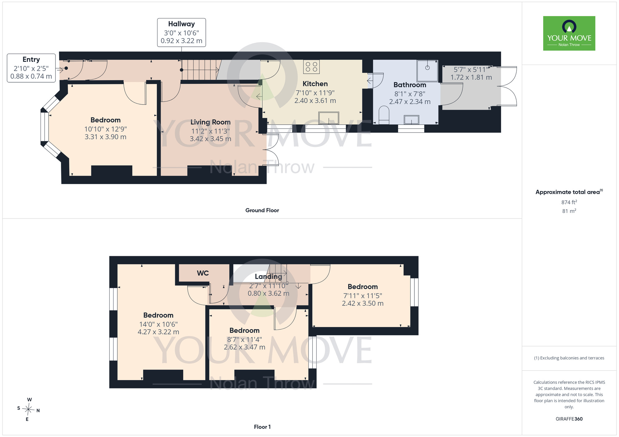 Floorplan of 4 bedroom Mid Terrace House for sale, Euston Road, Far Cotton, Northampton, NN4