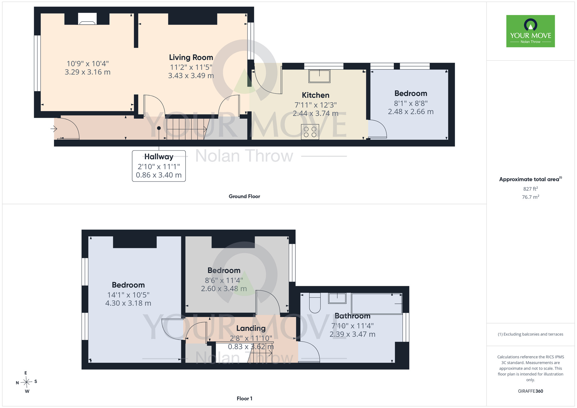 Floorplan of 3 bedroom Mid Terrace House for sale, Euston Road, Far Cotton, Northamptonshire, NN4
