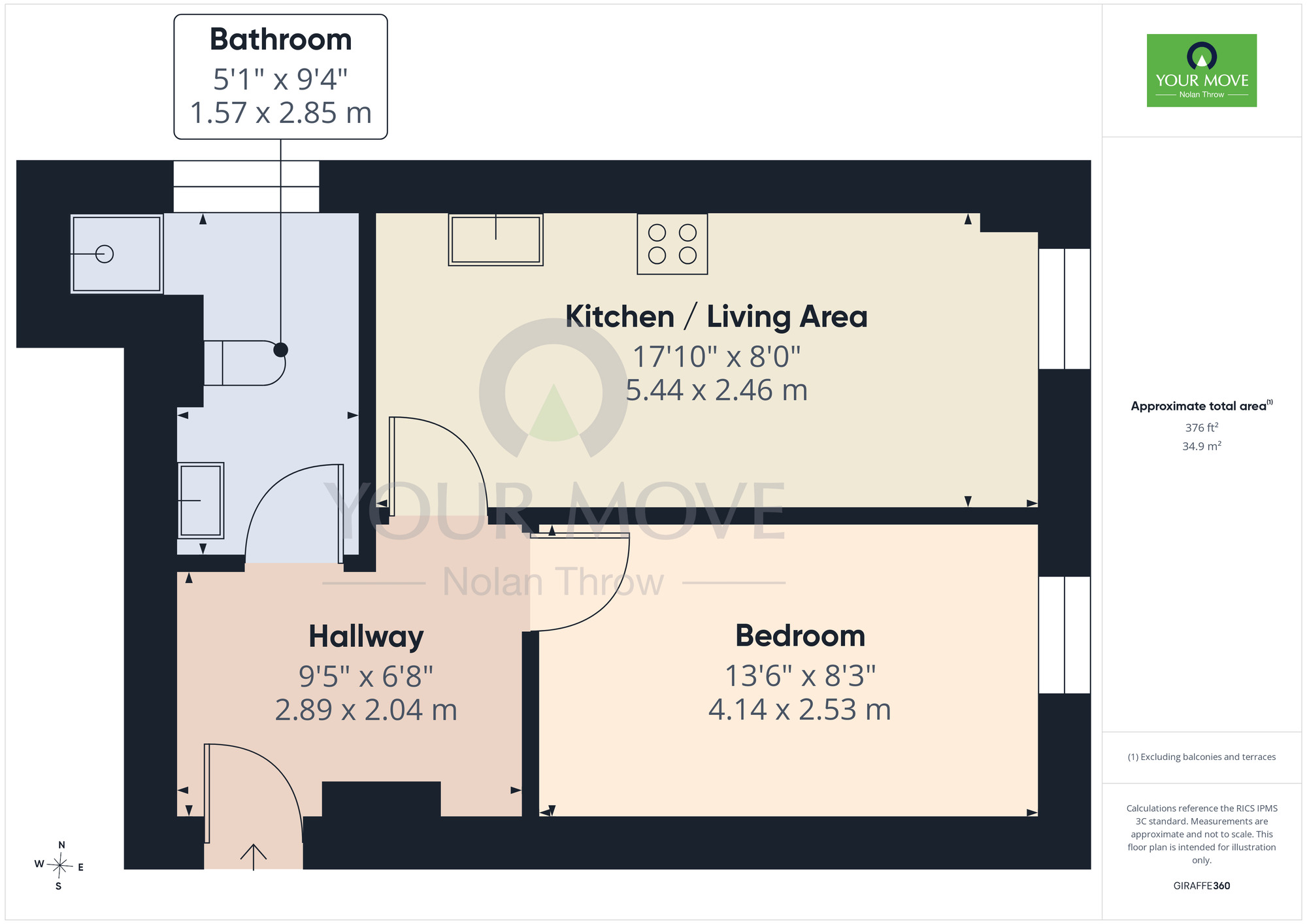 Floorplan of 1 bedroom Flat to rent, Gold Street, Northampton, Northamptonshire, NN1