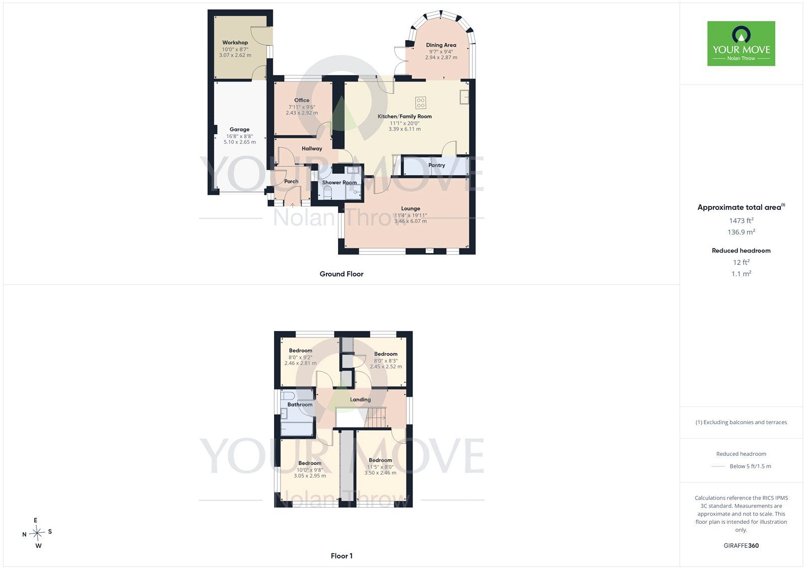 Floorplan of 4 bedroom Detached House for sale, Yewtree Court, Boothville, Northampton, NN3