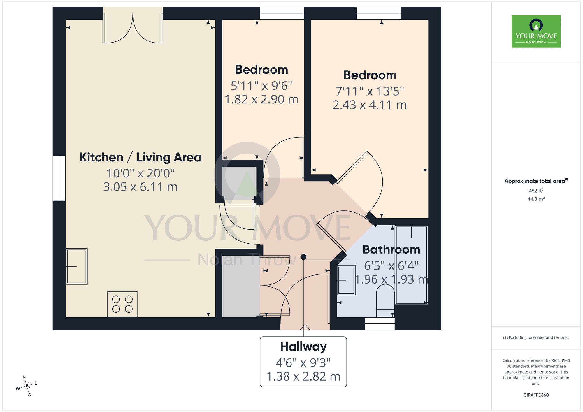 Floorplan of 2 bedroom Flat for sale, Brooks Close, Wootton, Northamptonshire, NN4
