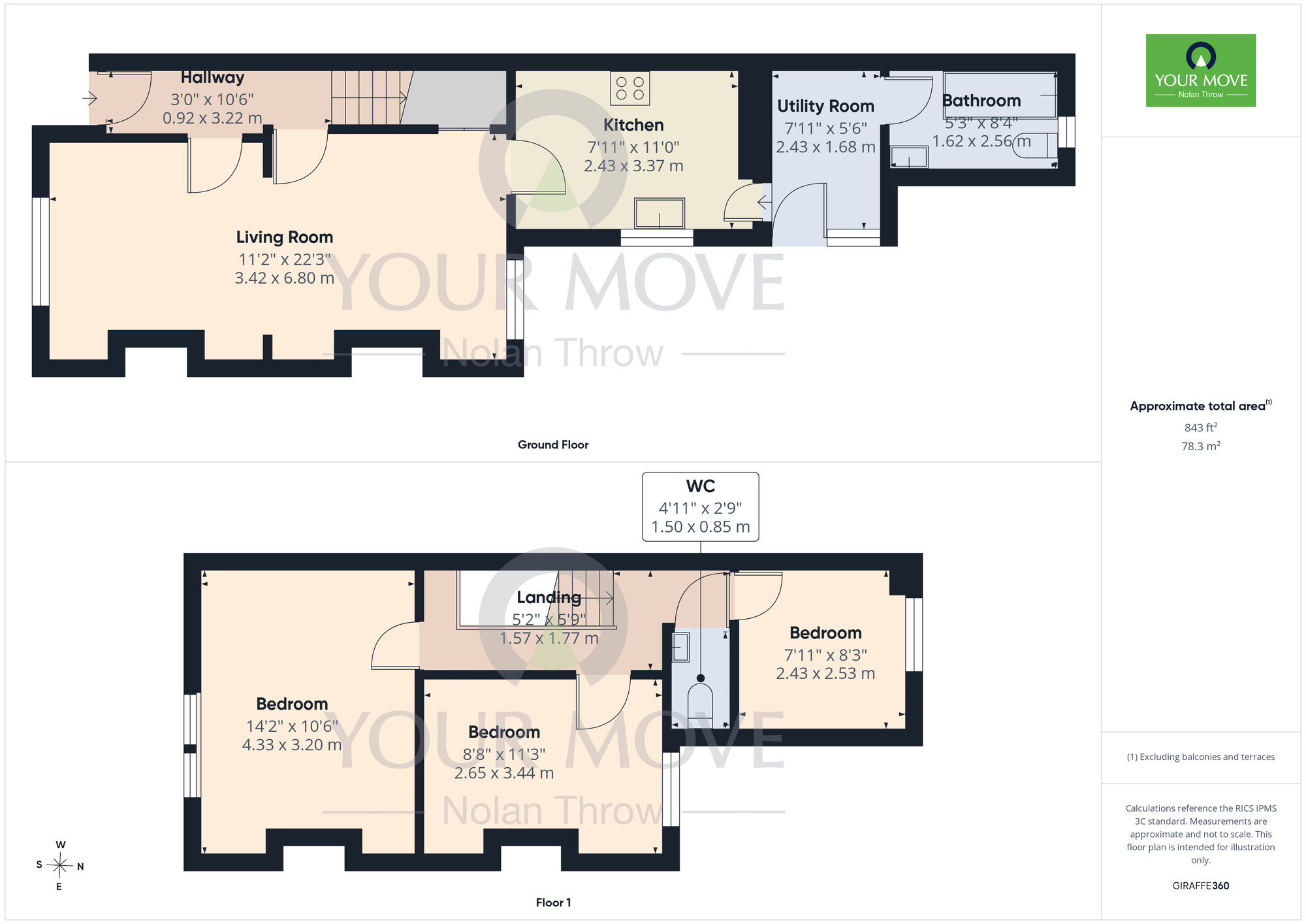 Floorplan of 3 bedroom Mid Terrace House to rent, Southampton Road, Northampton, Northamptonshire, NN4