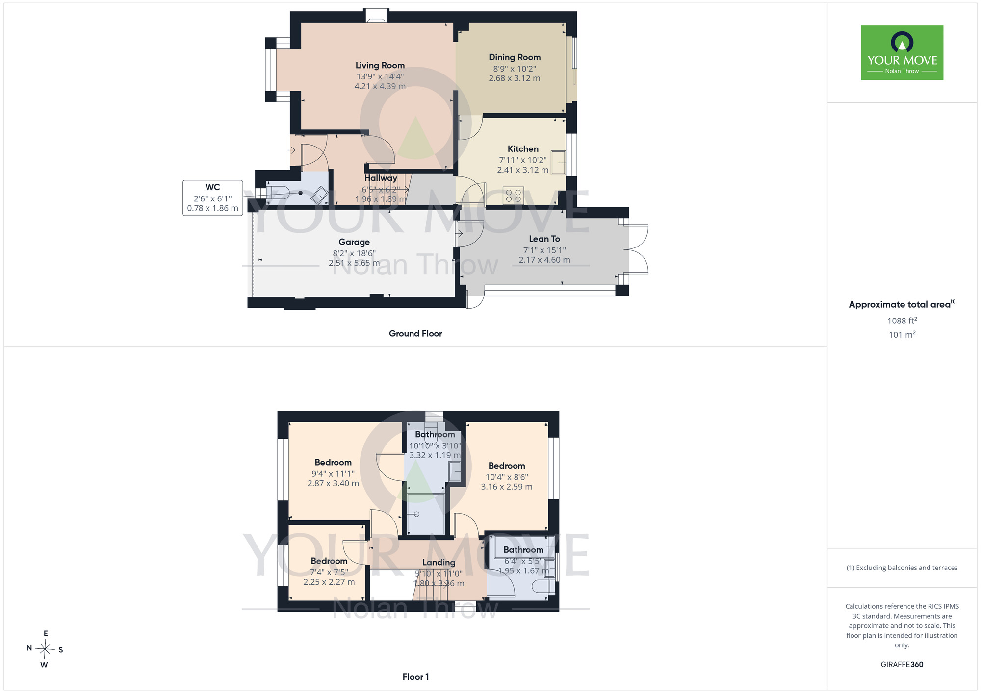 Floorplan of 3 bedroom Detached House for sale, Bourton Close, West Hunsbury, Northampton, Northamptonshire, NN4