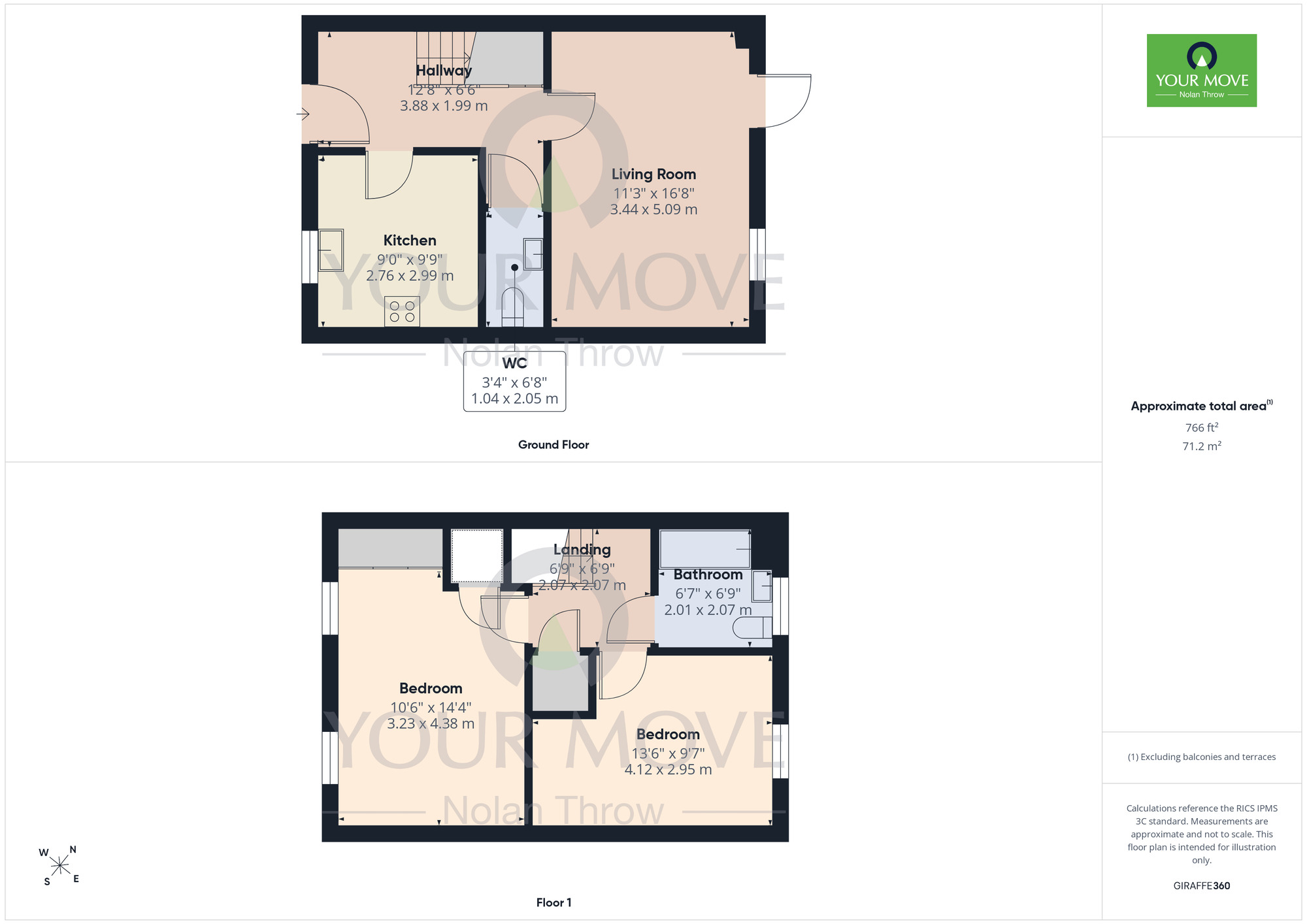 Floorplan of 2 bedroom Mid Terrace House for sale, Simplex Way, Roade, West Northamptonshire, NN7