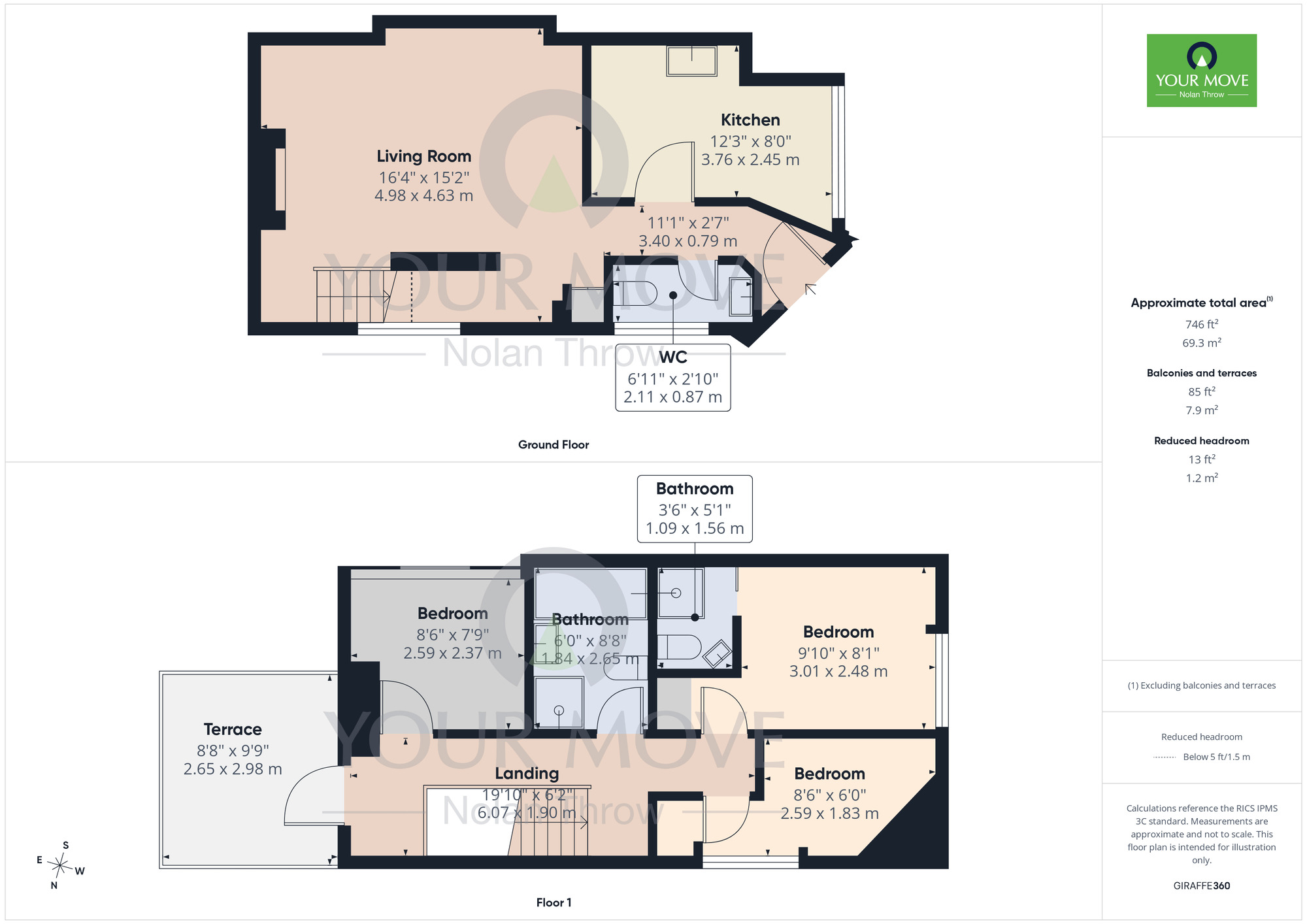 Floorplan of 3 bedroom House to rent, Hood Street, Northampton, Northamptonshire, NN1