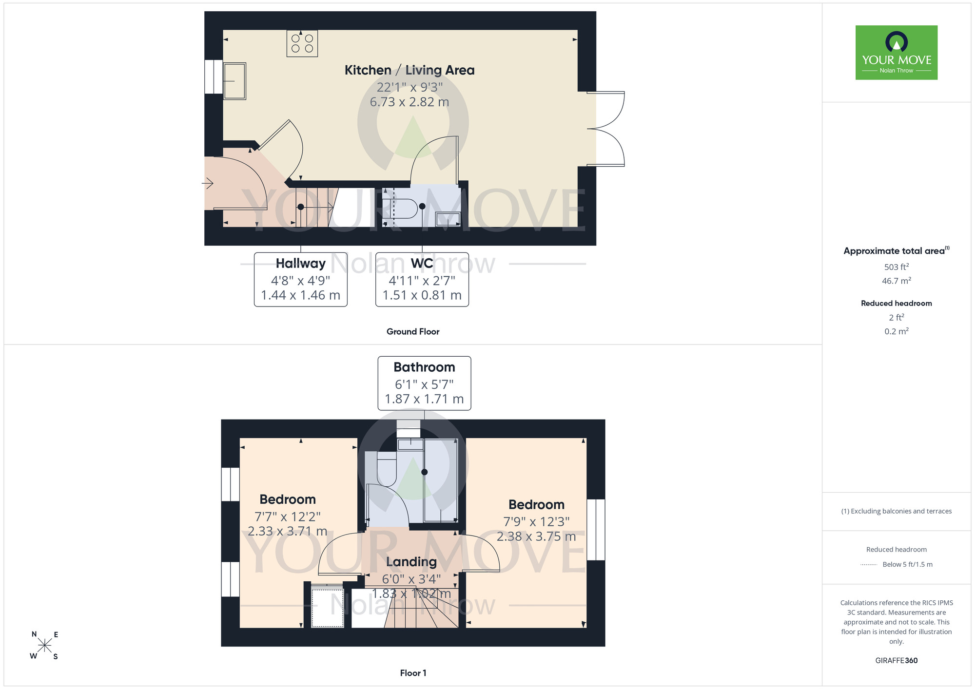 Floorplan of 2 bedroom Semi Detached House for sale, Hodder Street, Kingsthorpe, Northampton, NN2