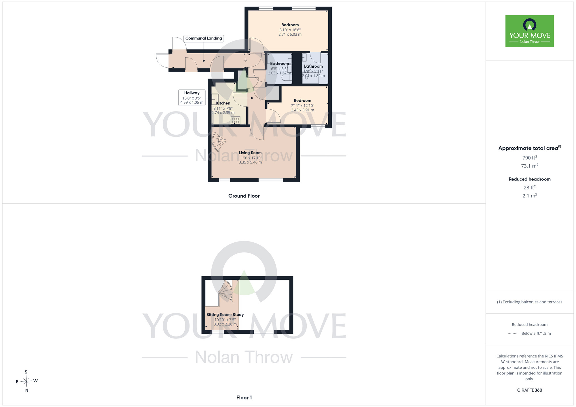 Floorplan of 2 bedroom Flat for sale, West Cotton Close, Southbridge, Northampton, NN4