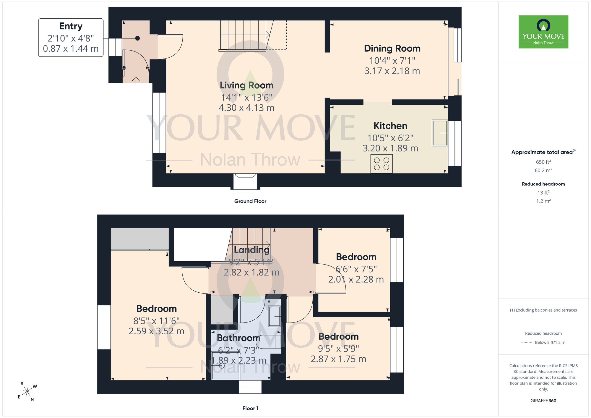 Floorplan of 3 bedroom Semi Detached House to rent, Yeoman Meadow, East Hunsbury, Northampton, Northamptonshire, NN4