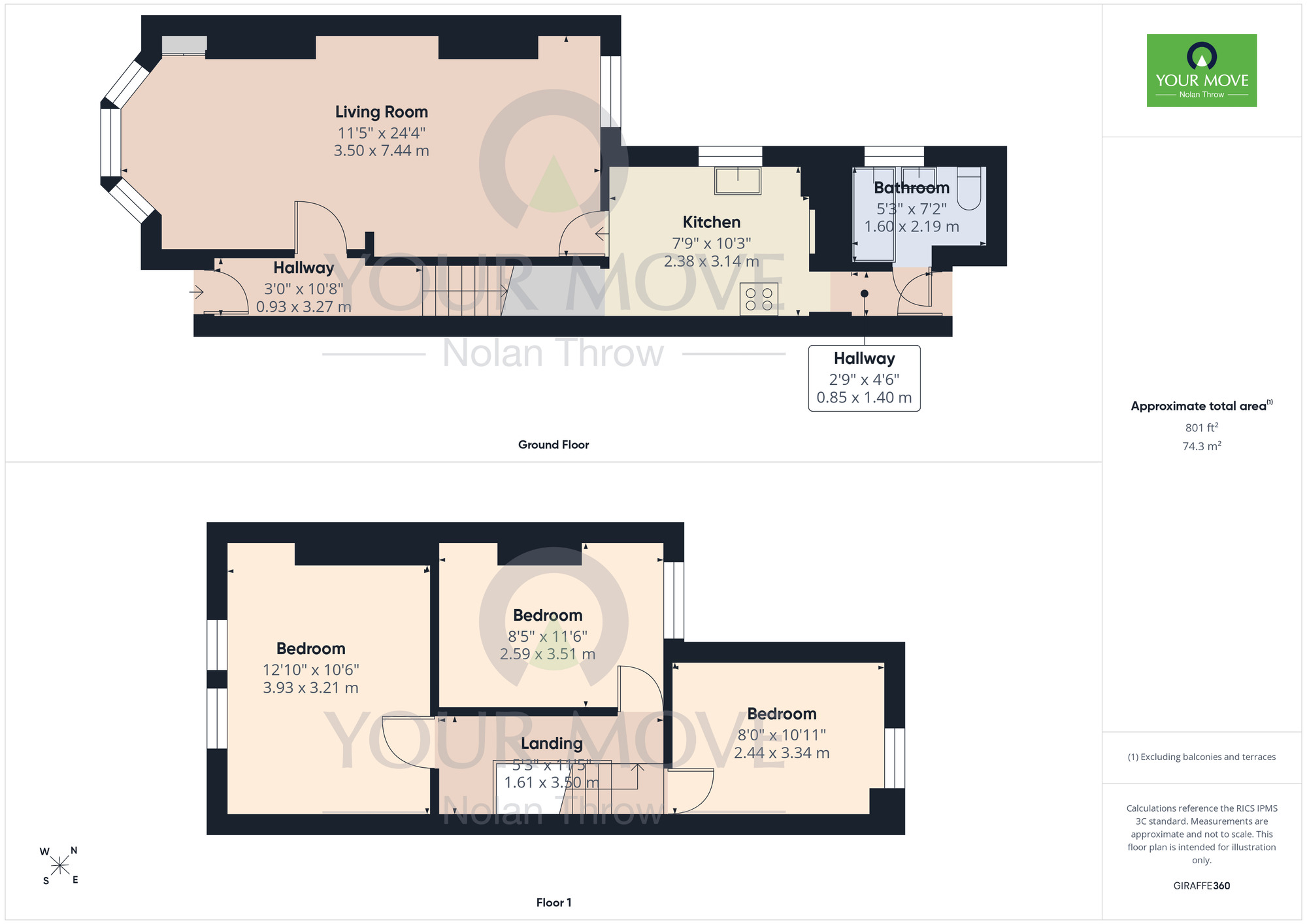 Floorplan of 3 bedroom Mid Terrace House for sale, Symington Street, St James, Northamptonshire, NN5