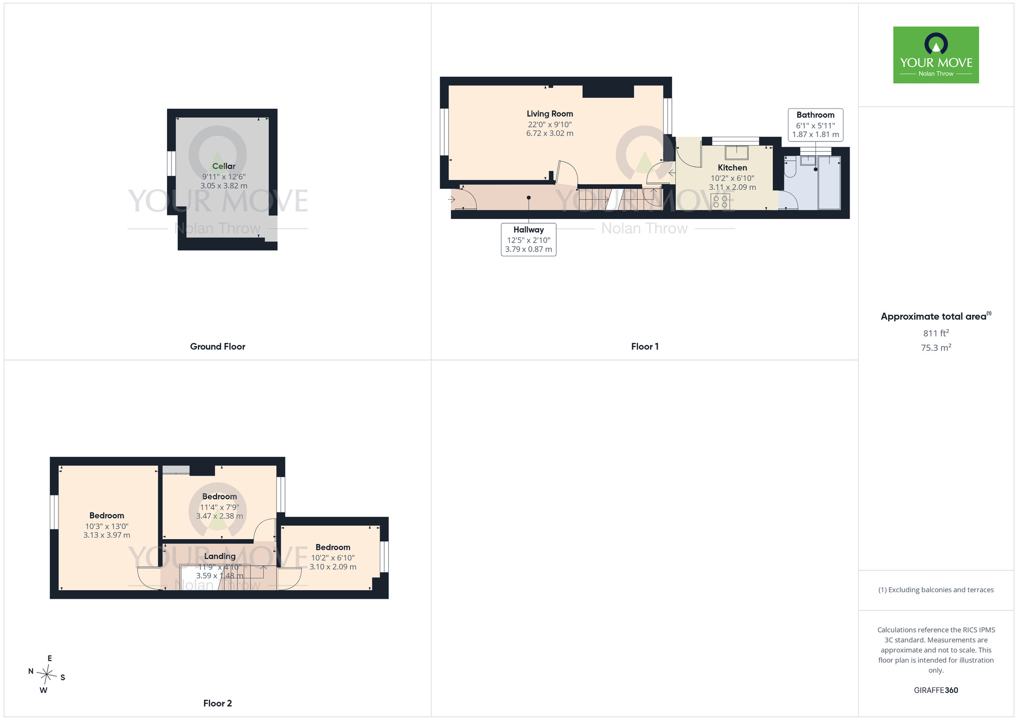 Floorplan of 3 bedroom Mid Terrace House for sale, Lower Hester Street, Northampton, Northamptonshire, NN2