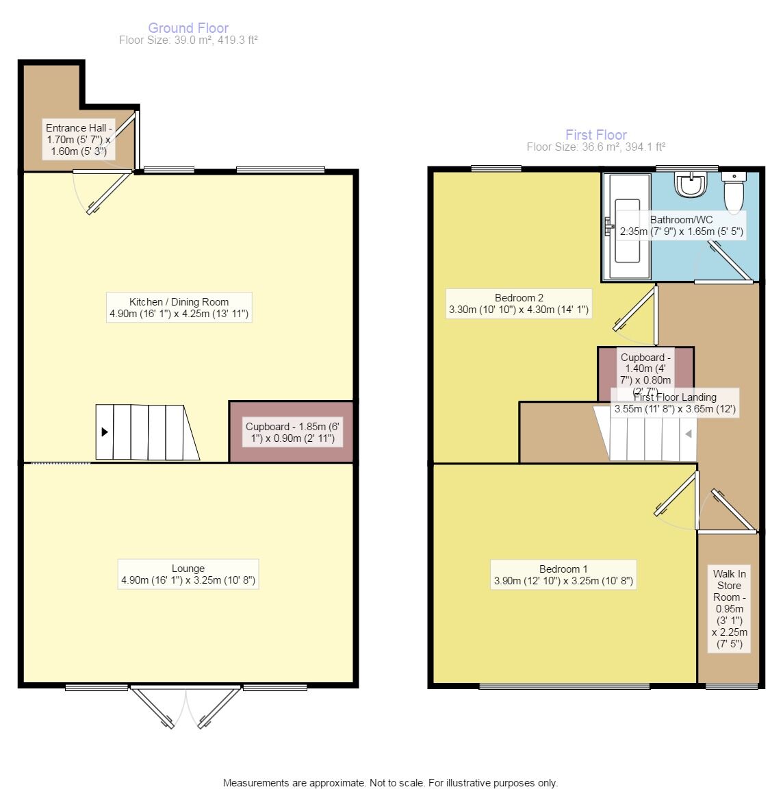 Floorplan of 2 bedroom Mid Terrace House to rent, Bicknor Road, Orpington, Kent, BR6