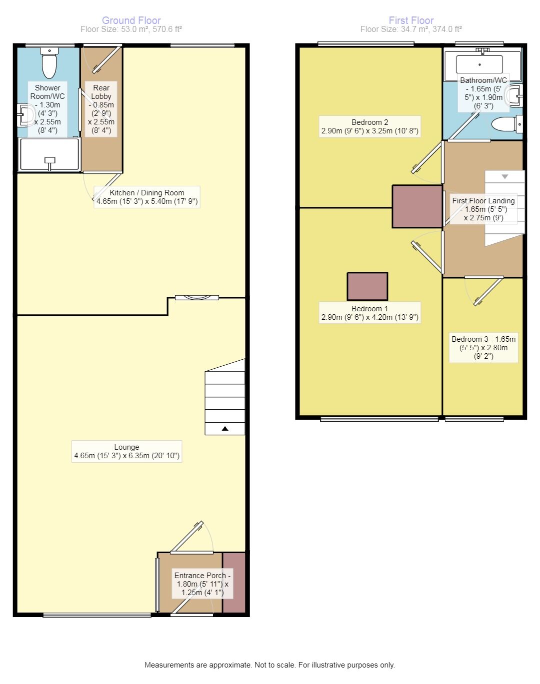 Floorplan of 3 bedroom Mid Terrace House to rent, Wellbrook Road, Orpington, Kent, BR6