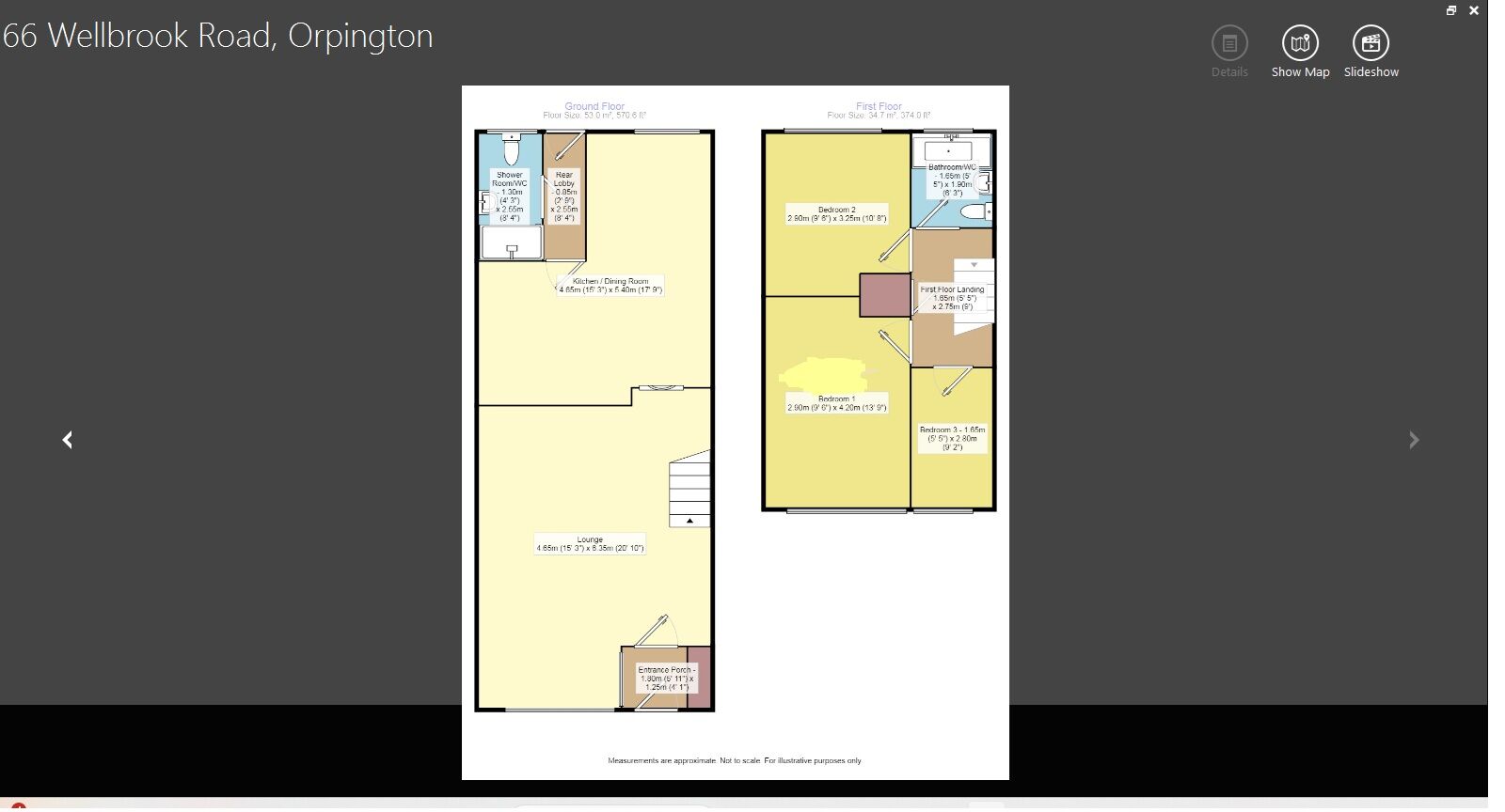 Floorplan of 3 bedroom Mid Terrace House for sale, Wellbrook Road, Orpington, Kent, BR6