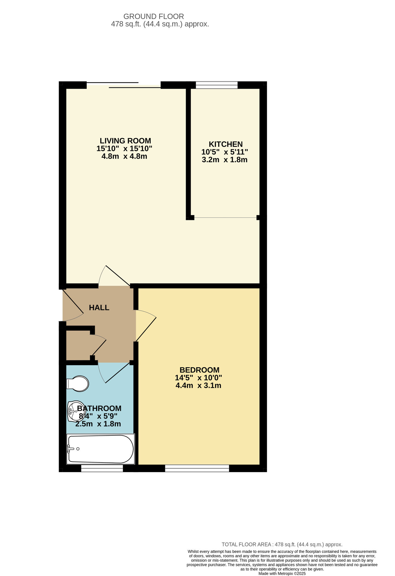 Floorplan of 1 bedroom  Flat to rent, Brasted Close, Orpington, BR6