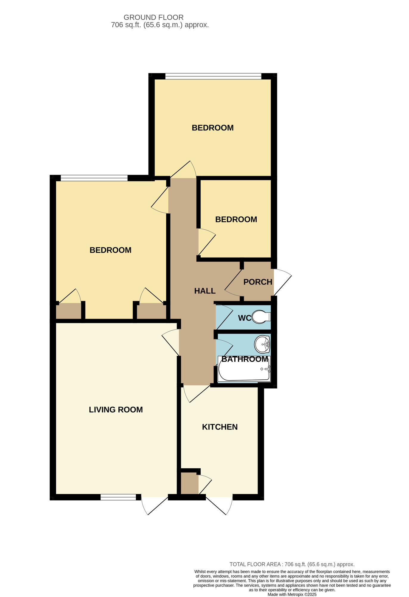 Floorplan of 3 bedroom Semi Detached Bungalow for sale, Whitefield Close, Orpington, BR5