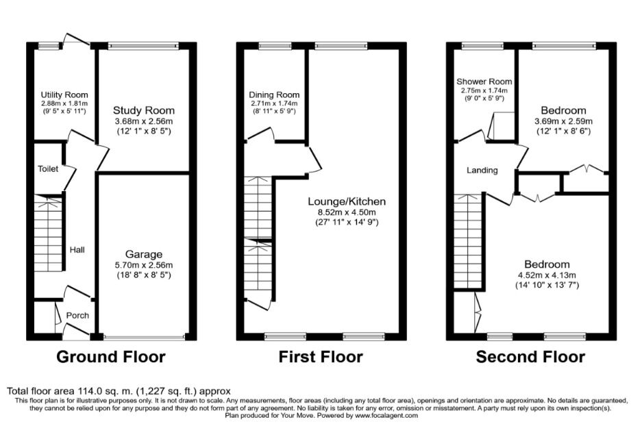 Floorplan of 3 bedroom Mid Terrace House for sale, Station Approach, Chelsfield, Orpington, BR6