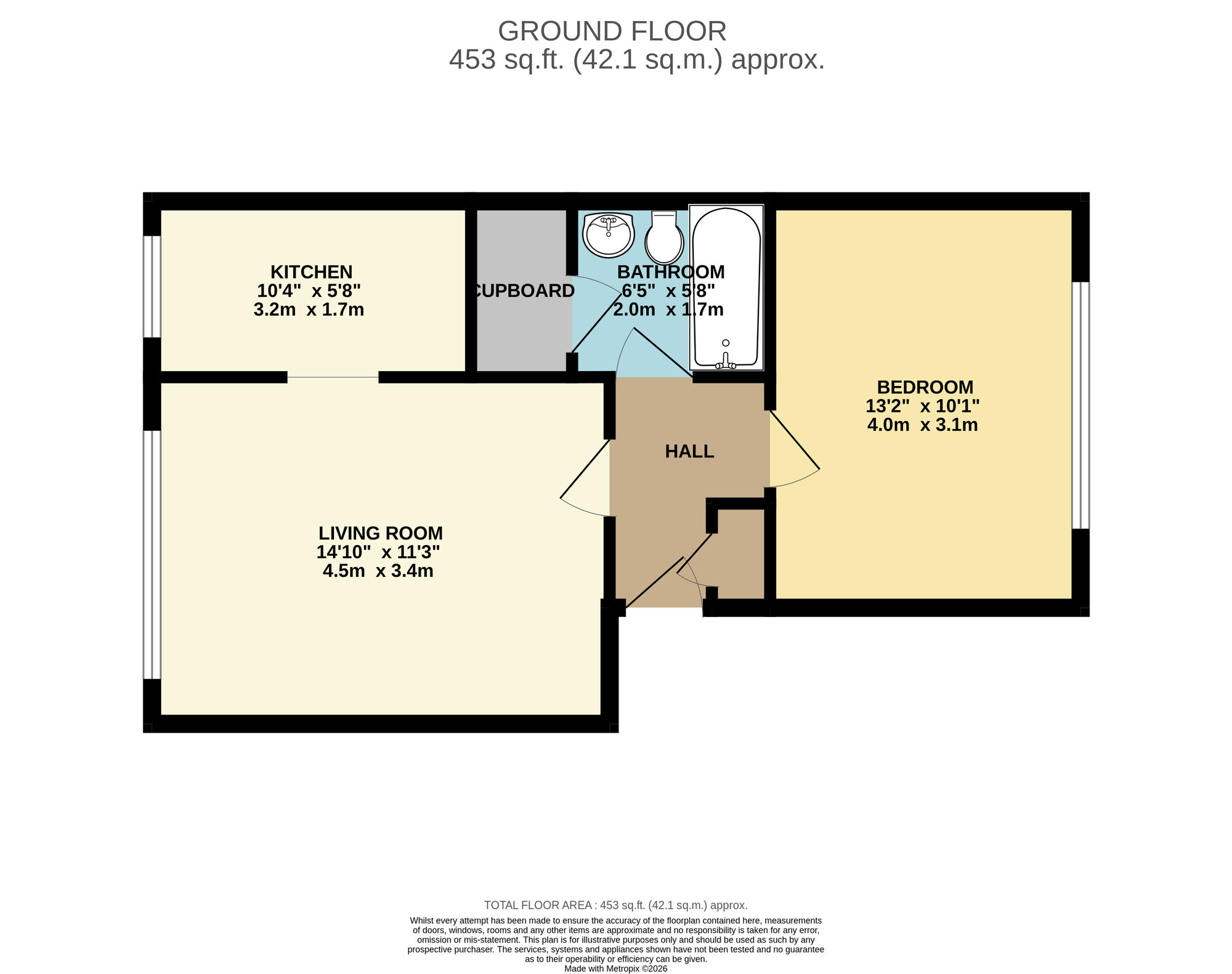 Floorplan of 1 bedroom Flat for sale, Glendower Crescent, Orpington, Kent, BR6